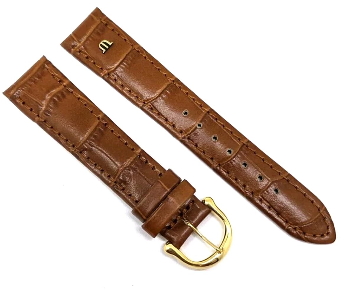 Maurice Lacroix Crocodile Grain Original Watch Strap 20 mm Light Brown Clasp Gold-Plated, brown, 20 mm, Strap.