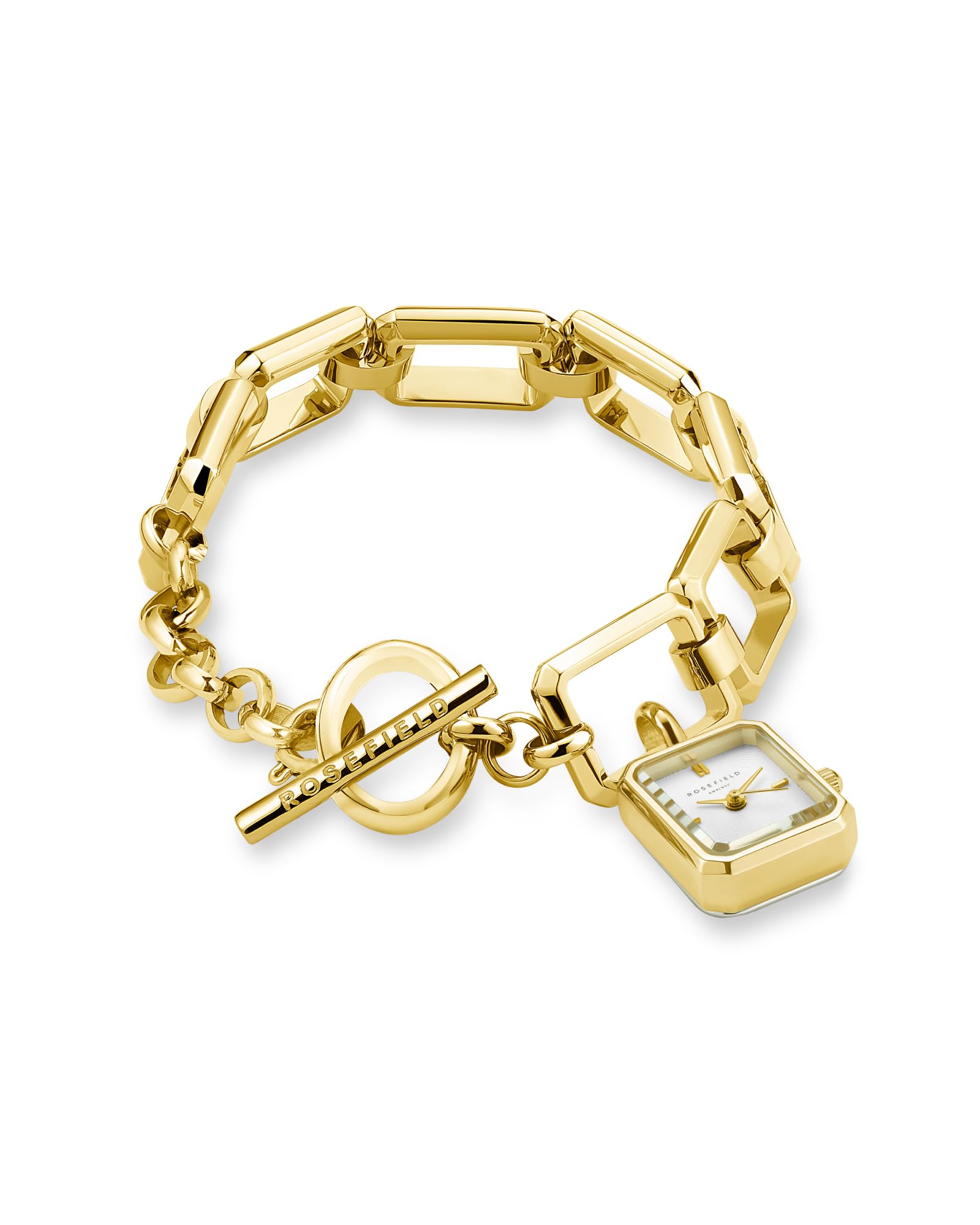 Rosefield Studio Damen-Armbanduhr 23K Vergoldetes Stahlarmband 15x18.5mm