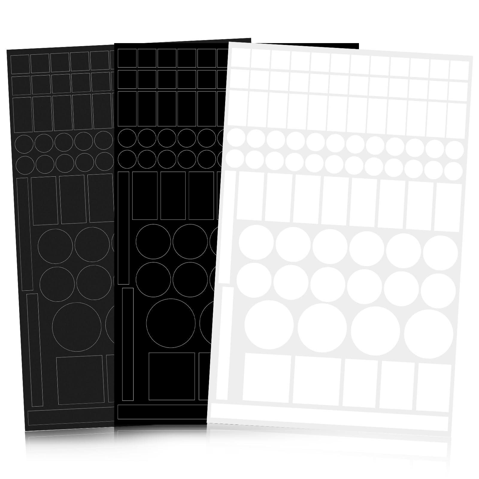 Light Blocking Stickers, 3 Sheet Led Light Dimming Tape Blackout Stickers for Electronics, Led Filters Dimming Sheets Led Covers Block 100% of Led Lights(Cut-100% Blocking White and Black)