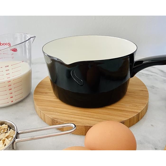 Buy MAZONNE 1 Qt Enamel Milk Pot, Butter Warmer, Enamelware Saucepan