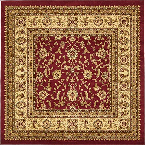 Unique Loom Voyage Collection Traditional Oriental Classic Red Square Rug (6' 0 x 6' 0)