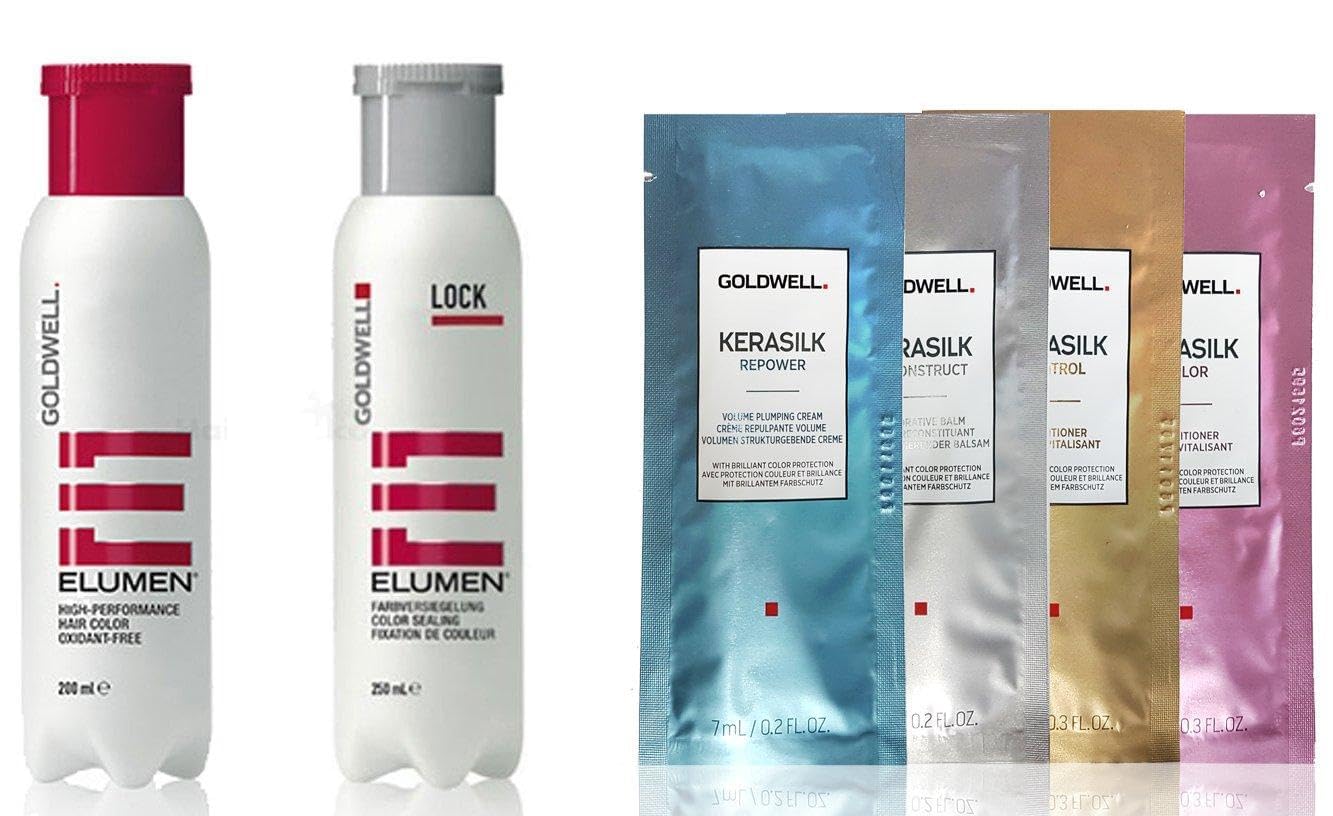 Goldwell Elumen Hair Colour [GK@all Gold] 200 ml + 250 ml Lock Seal + 4 x Kerasilk Sachets / Samples