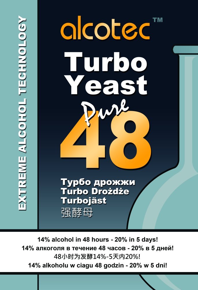 Alcotec 10x Turbohefe 48h Dual, bis 21% Alkohol (10 Packungen)