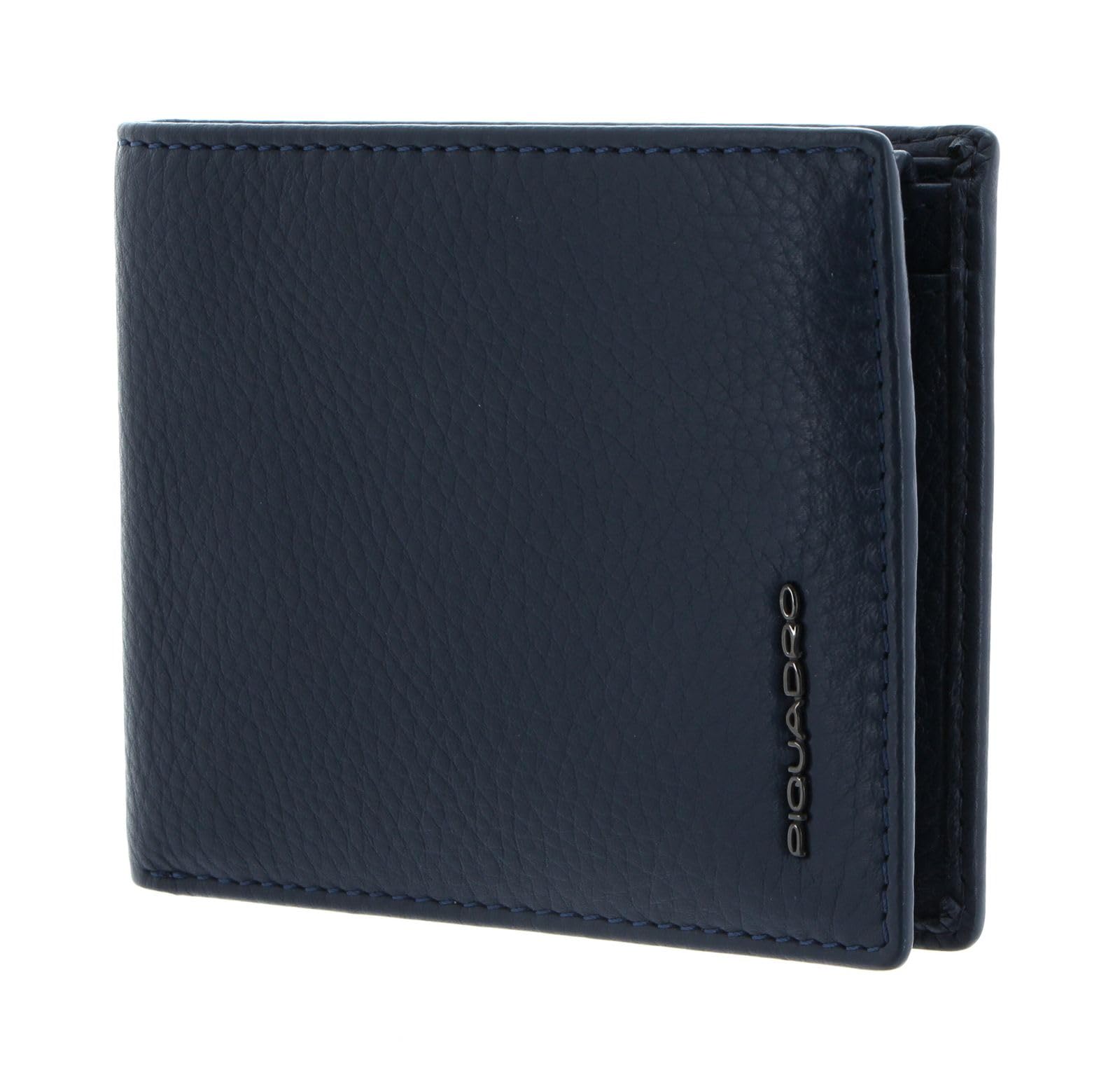 PIQUADRO Men's Wallet with Coin Purse and Credit Card Holder, Blue, Taglia Unica, Contemporary