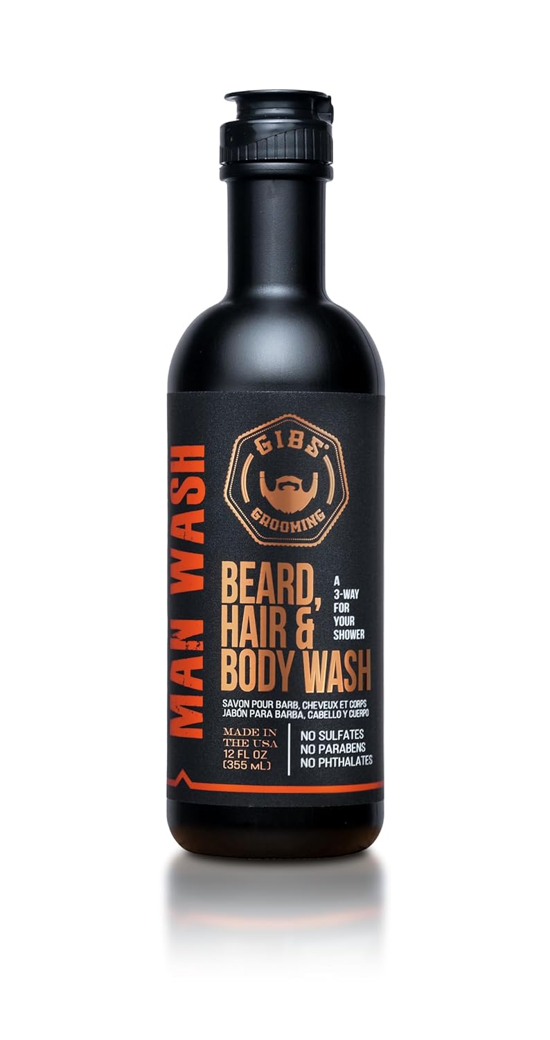GIBS Grooming 3 in 1 Man Wash Body Wash for Men – Beard & Hair Moisturizing, & Cleansing Liquid Body Wash – Sulfate & Paraben Free GIBS Grooming 3 in 1 Man Wash Body Wash for Men – Beard & Hair Moisturizing, & Cleansing Liquid Body Wash – Sulfate & Paraben Free