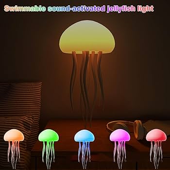 TiGilt Jellyfish Lamp - RGB Cute Jellyfish Light - Voice