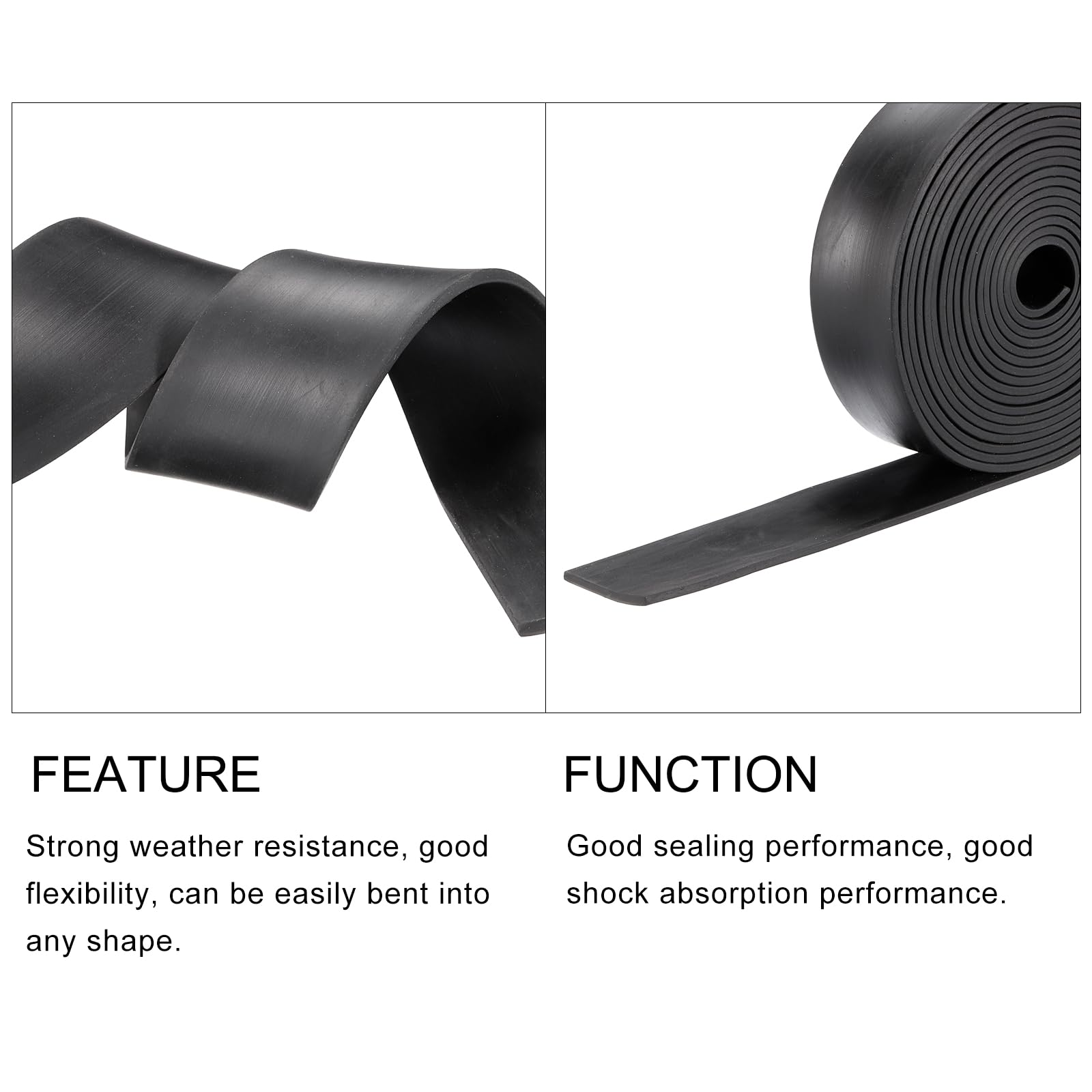 METALLIXITY Solid Rubber Strips (236.22" L x 1.38" W x 0.12" T) 1Pcs, Rubber Neoprene Sheet Rolls - Image 4