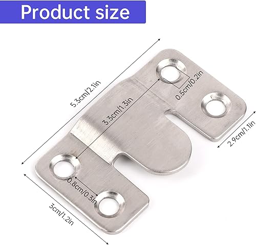 Miniatura 2 de 4 pares de ganchos entrelazados para colgar fotos, acero inoxidable, resistente, para marco de fotos, gancho grande para colgar fotos, hebilla para