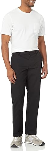 Miniatura 4 de Tienda Essentials - Pantalón chino para hombre de corte recto, resistente a las arrugas, con parte delantera lisa