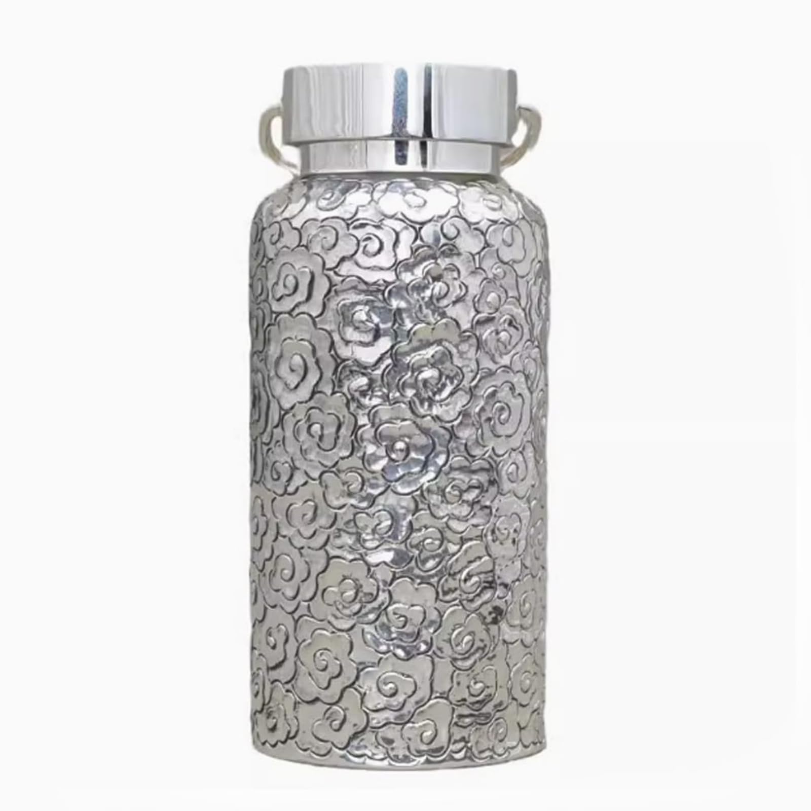 Water Bottle Kettle Pure Silver 999 Foot Silver Handmade Sports Sealed Portable Outdoor Travel Multi-Purpose Water Cup Silver