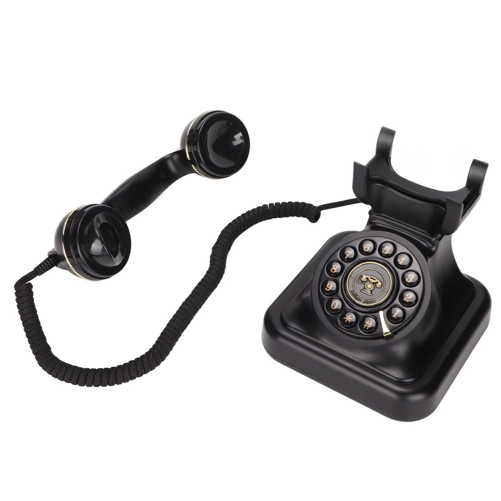 Dpofirs Antikes Telefon, Vintage-Festnetztelefon für Zuhause, Büro, Café, Bar, Altmodisches Festnetz-Retro-Festnetztelefon für Heimdekoration, Ornament