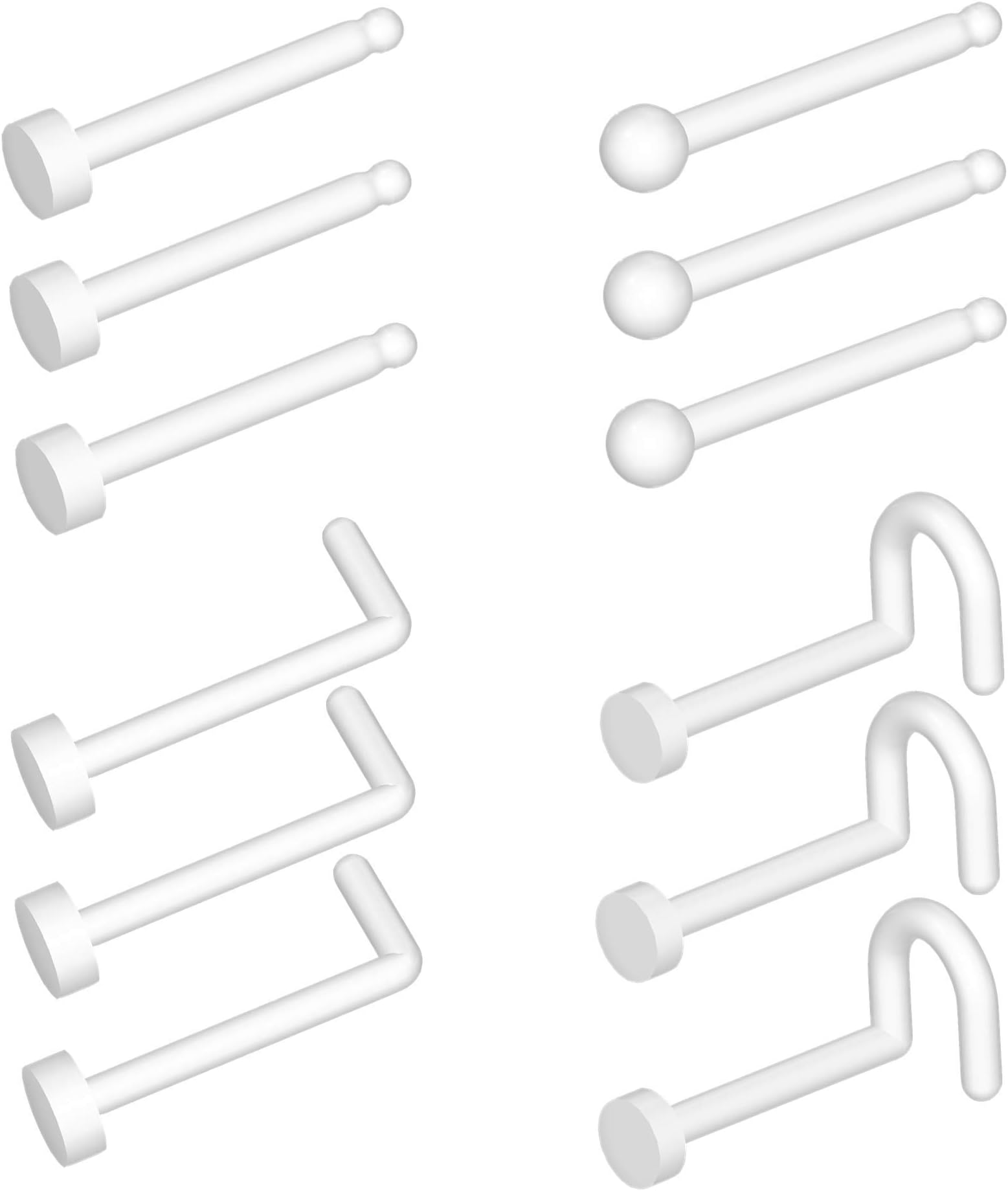 Clear Nose Ring Bioflex Nose Rings Studs L Shaped Corkscrew Nose Rings Body Piercing Jewelry for Women Men Nose Piercings Nose Stud Nose Piercing Men's Body Piercing Retainers