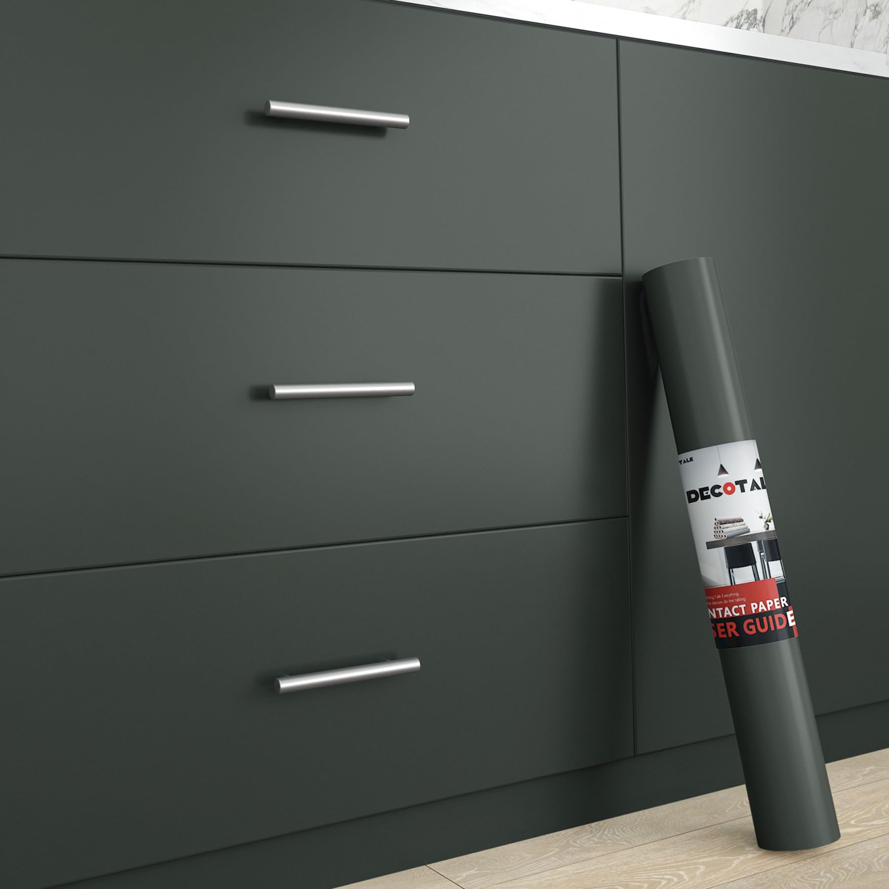 Decotalk Matte Green Wallpaper Self Adhesive Wallpaper Stick and Peel Decorative Contact Paper Vintage Wallpaper Roll 12x 120 inch for Shelf Liners Cabinets Nursery Desktop Living Room Wall Table