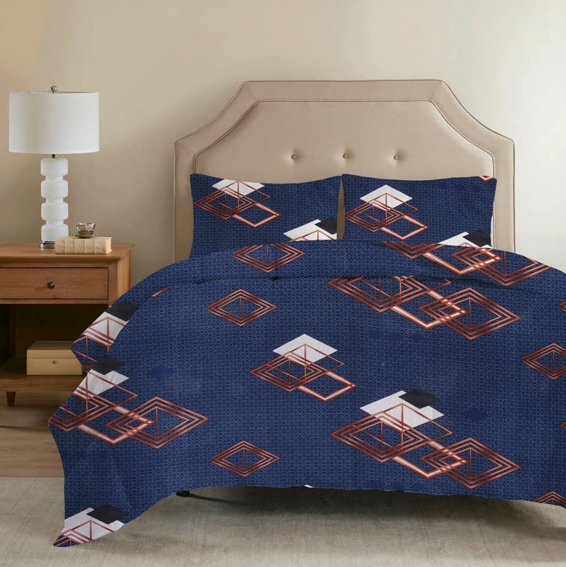 BSB HOME 220 GSM Microfiber Reversible AC Comforter/Blanket for Winter/Quilt/Duvets for King Size Double Bed (230"X250" cm, Blue & Brown)