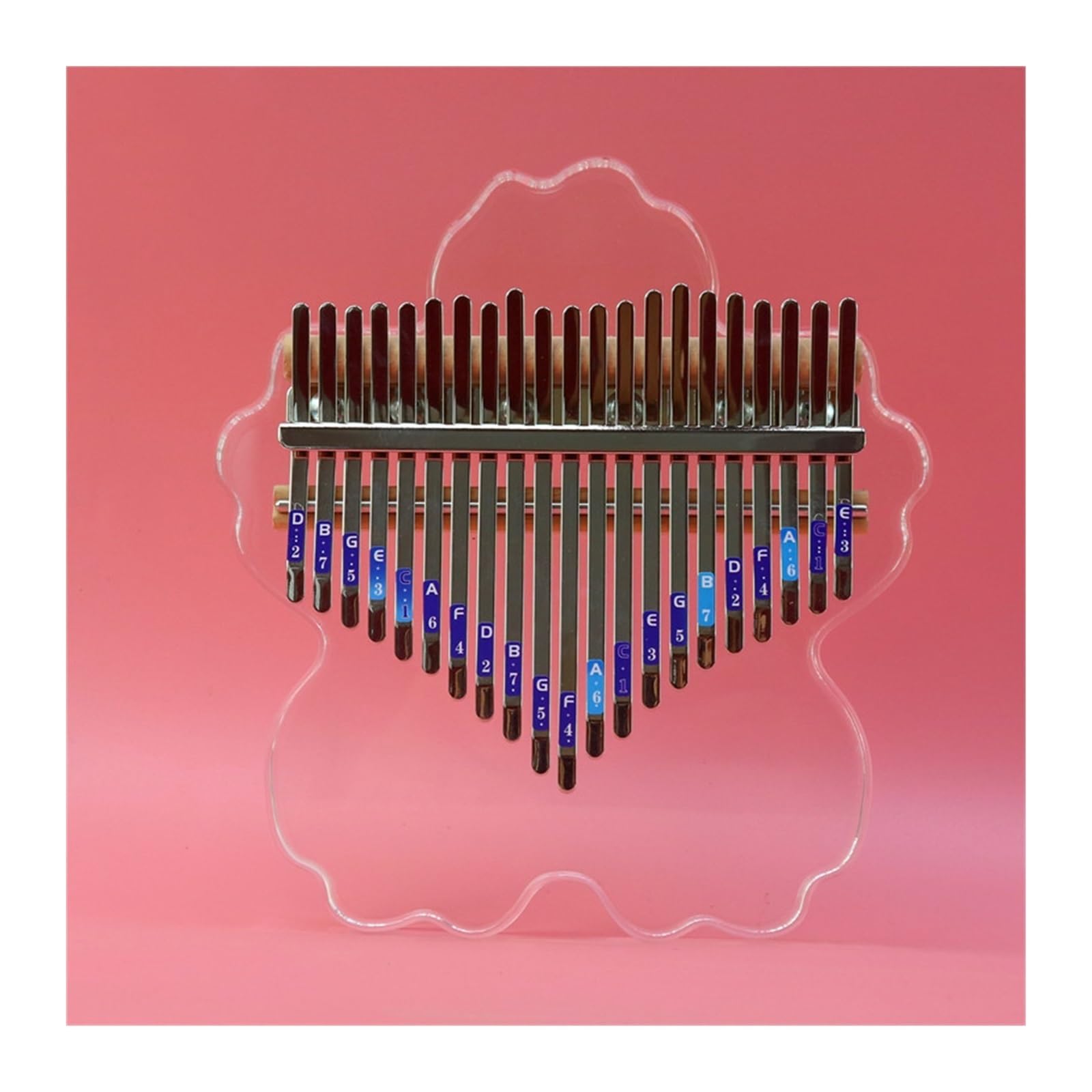 kalimba mini 17-tonowe akrylowe kolorowe pianino kalimba dla początkujących w stylu kwiatu wiśni