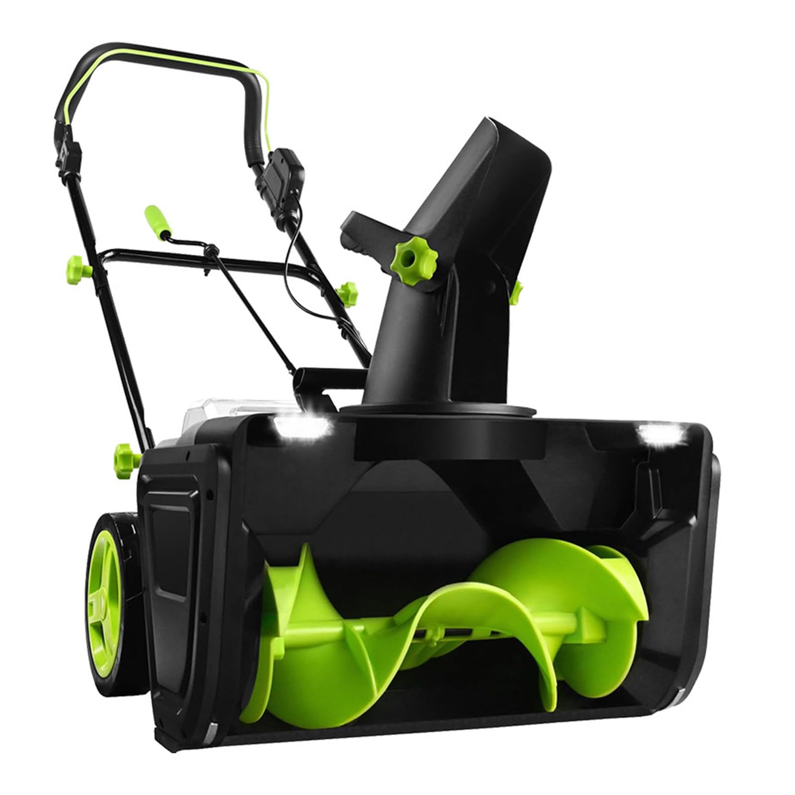 Spazzaneve Senza Fili 40V Ricaricabile, Spalaneve Elettrico con Batteria al Litio, Motore Brushless 3500W, LED e profondità 25cm,Giardino e Terrazza Invernale 2Batteries