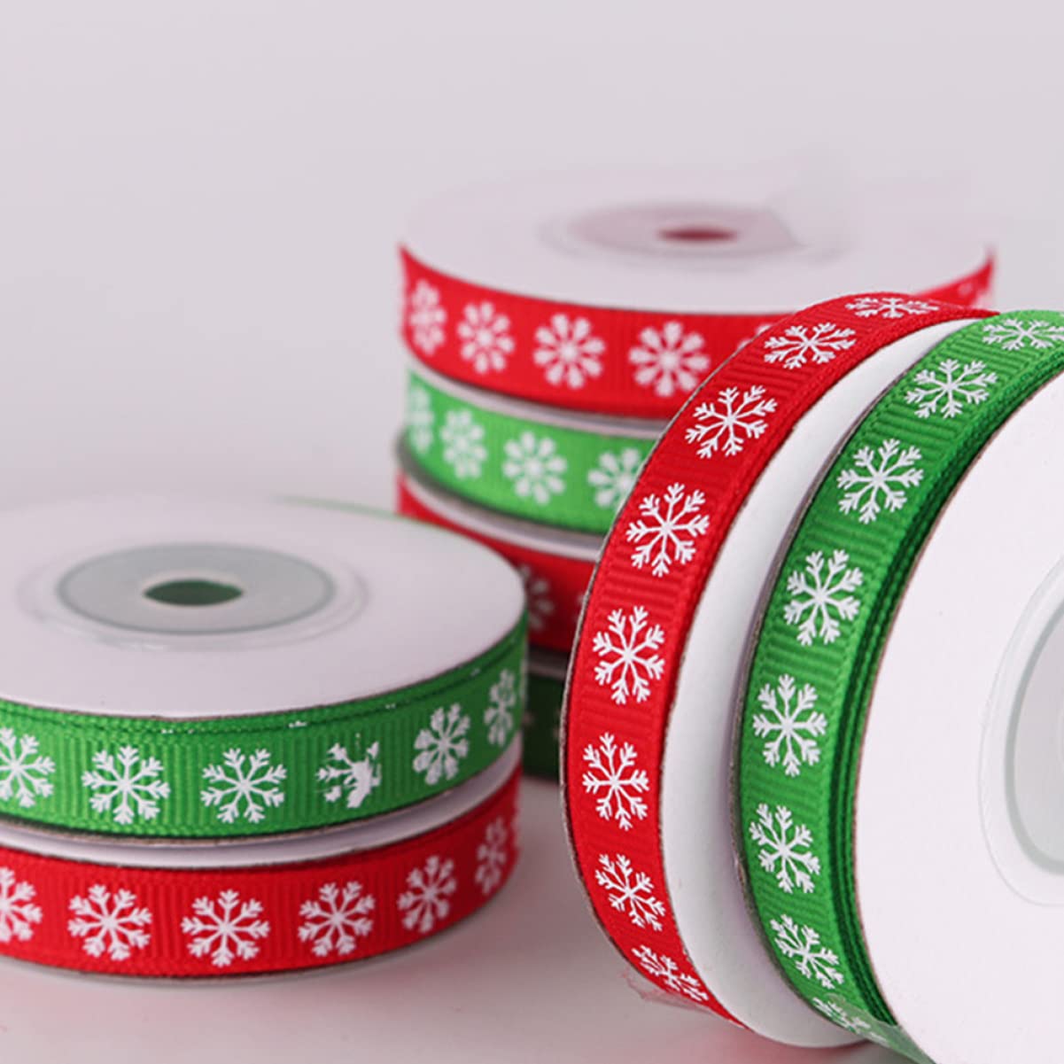 Ciieeo 12rollen Weihnachtsdekoration Schleifenband Mit Schneeflocken-muster Für Und Partys Bastelbedarf Für Festliche Anlässe