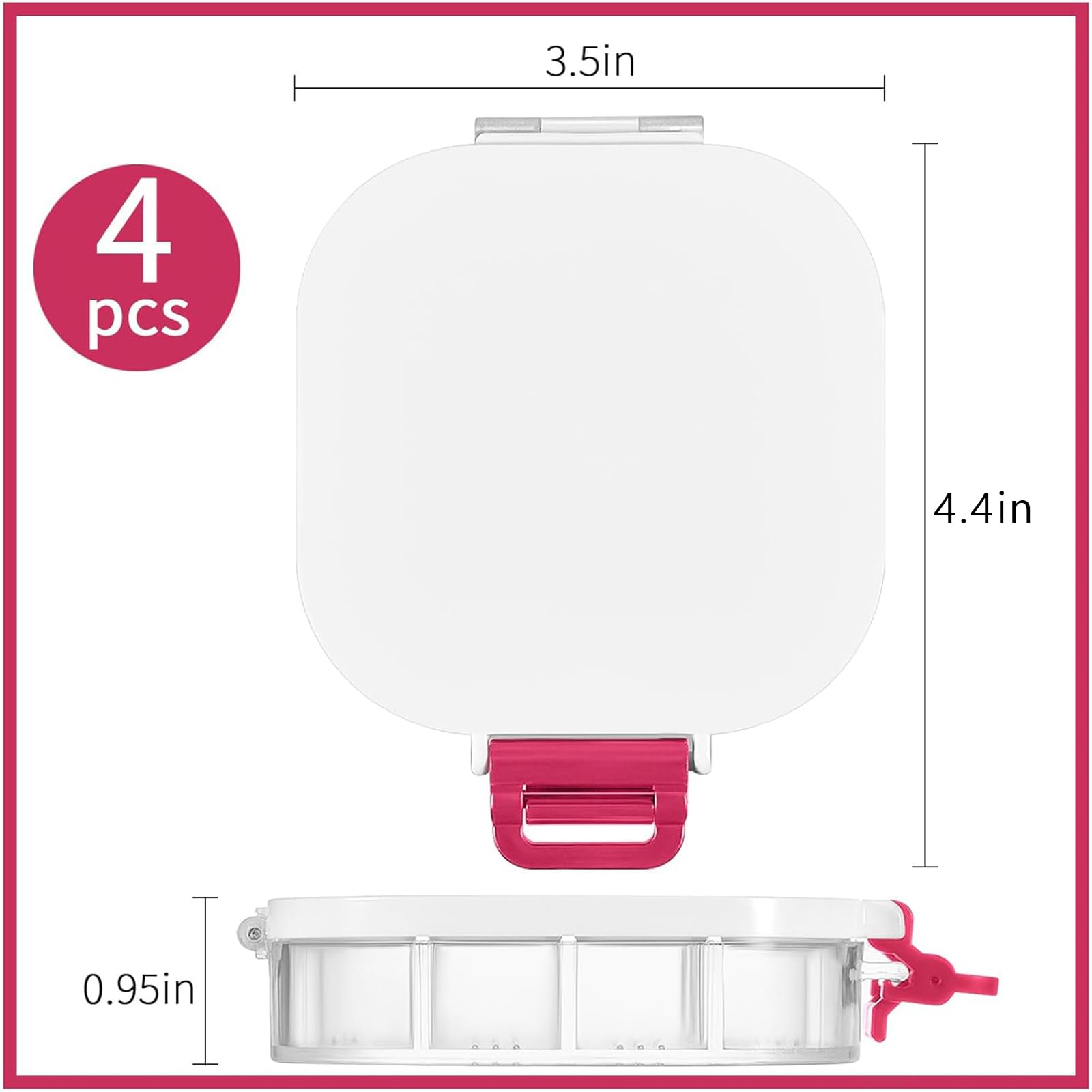 Yeaqee Lot de 4 palettes de peinture hermétiques à 16 emplacements avec couvercle - Rangement vide pour aquarelle, gouache, peinture à l'huile - Fournitures cadeaux pour la rentrée scolaire (rouge)