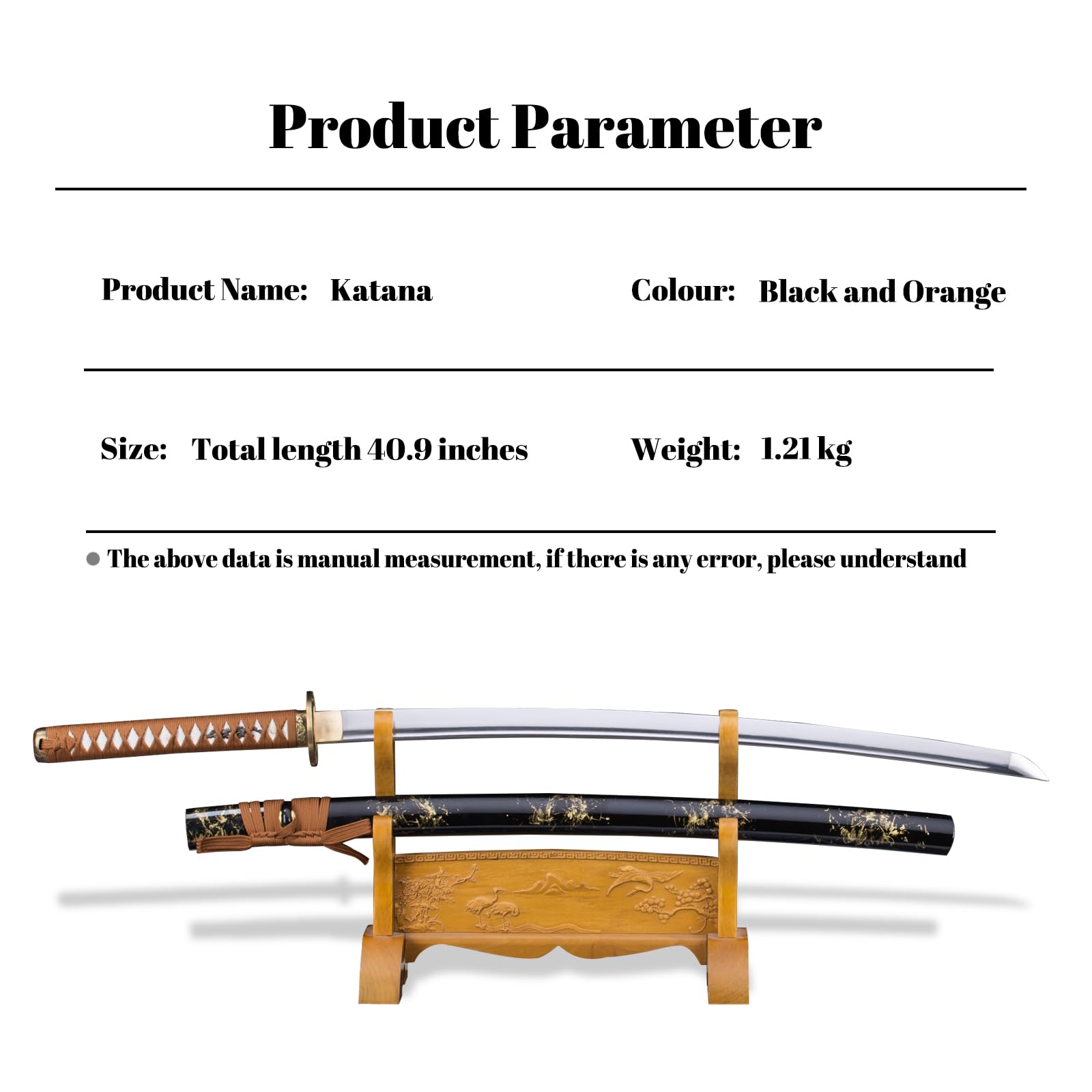 Handmade Japanese Samurai Sword Real Sharp 1060 High Carbon Steel Katana 40.9 in,Collection,Display,Training