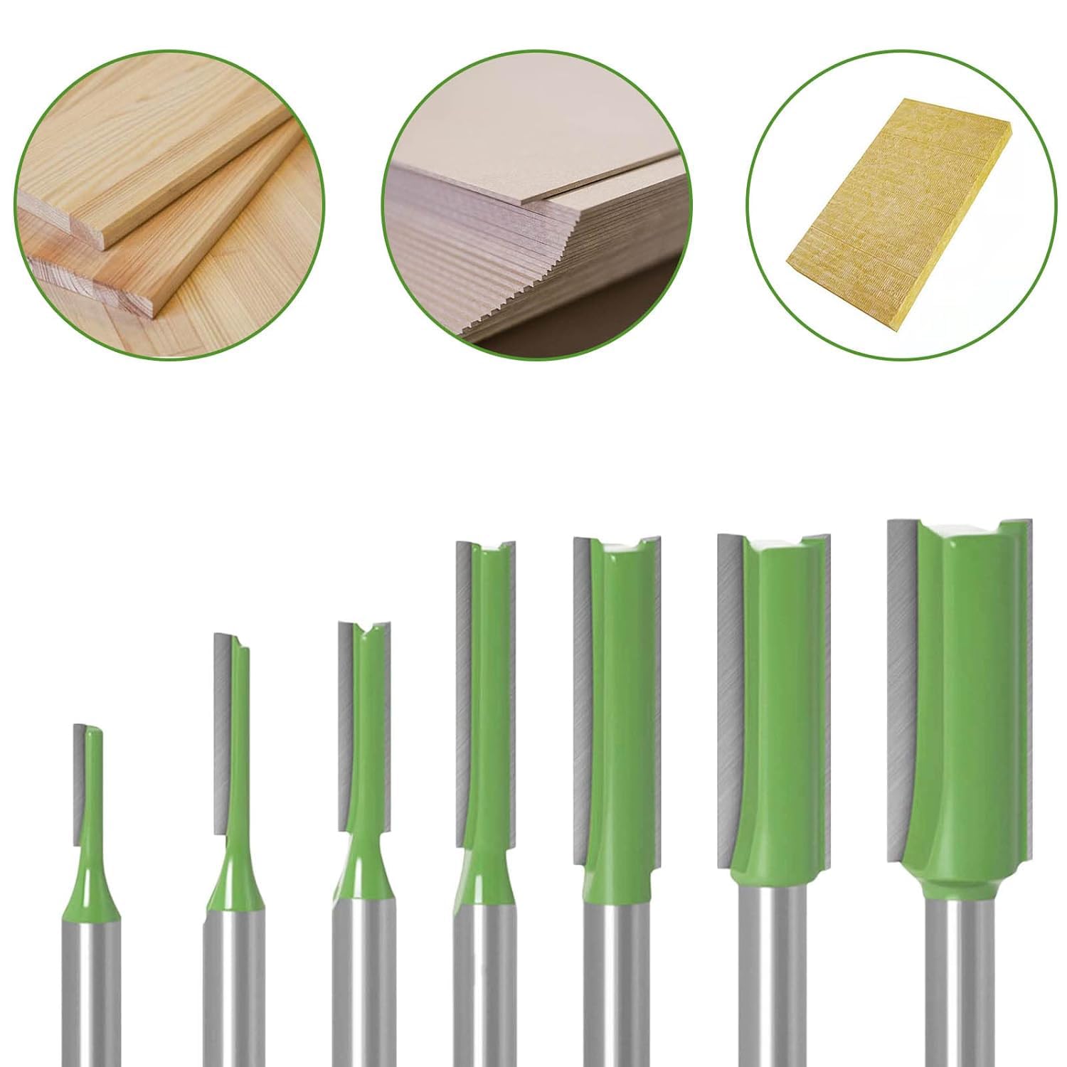 Set di frese per fresatrice, per taglio legno, fresa per scanalature in lega gambo 6mm, per lavorazione del legno fai da te, 7 pezzi