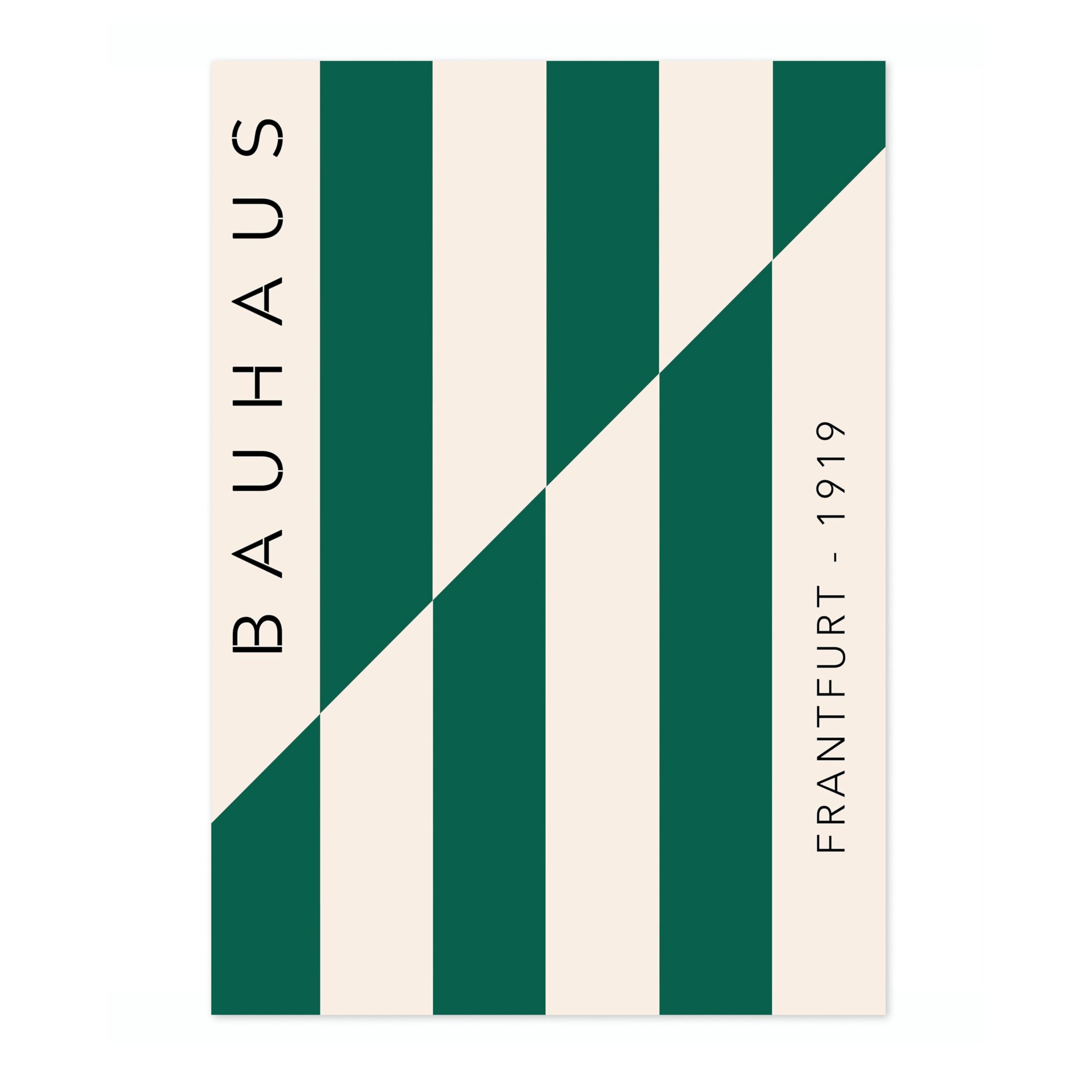 Green Stripes Bauhaus Poster Mid Century Modern Wall Decor Print, Abstract Geometric Wall Art Boho Abstract Artwork Architecture, Archival Matte, A2 (Print Only) - 59.4x42cm