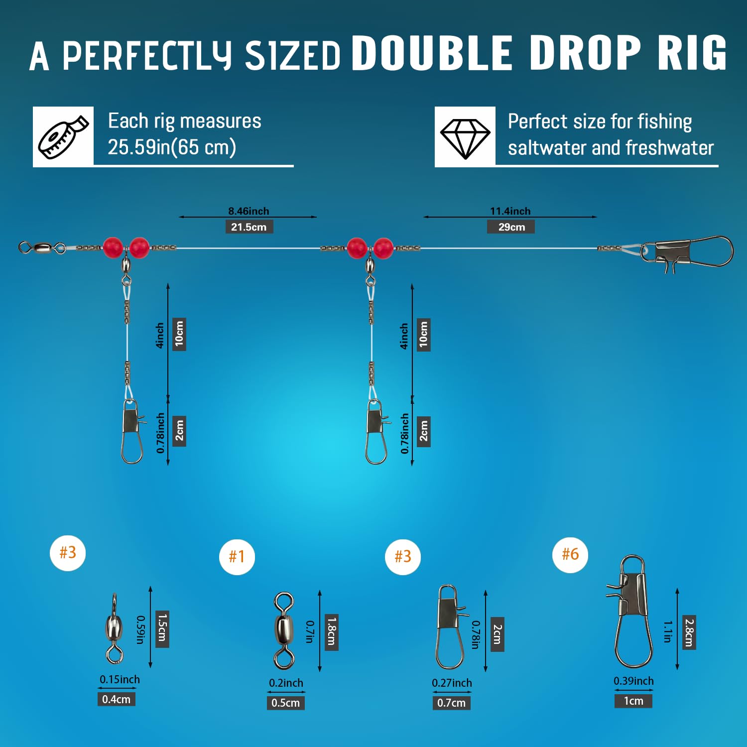 Amazon.com : Narcissus Double Drop Saltwater Fishing Rig Mono 2 Hook Bottom Rigs with Swivels & Snaps, Pre-Tied Surf Pier Boat Leader Line for Snapper, Bass, Mackerel, Catfish (Double Drop Rig-12Pack) : Amazon.com : Narcissus Double Drop Saltwater Fishing Rig Mono 2 Hook Bottom Rigs with Swivels & Snaps, Pre-Tied Surf Pier Boat Leader Line for Snapper, Bass, Mackerel, Catfish (Double Drop Rig-12Pack) :