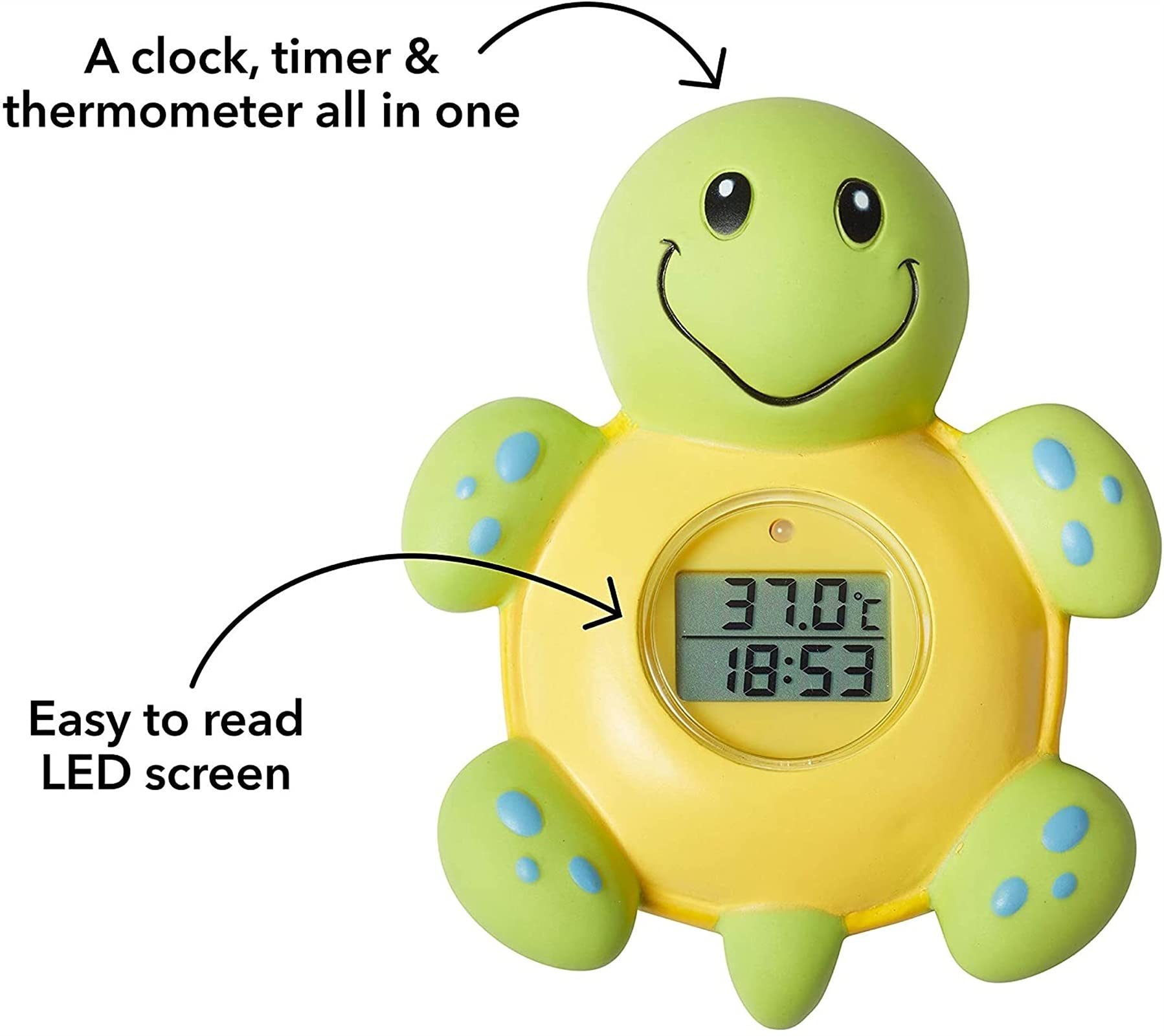 Termómetro de baño y Reloj, Tortuga.