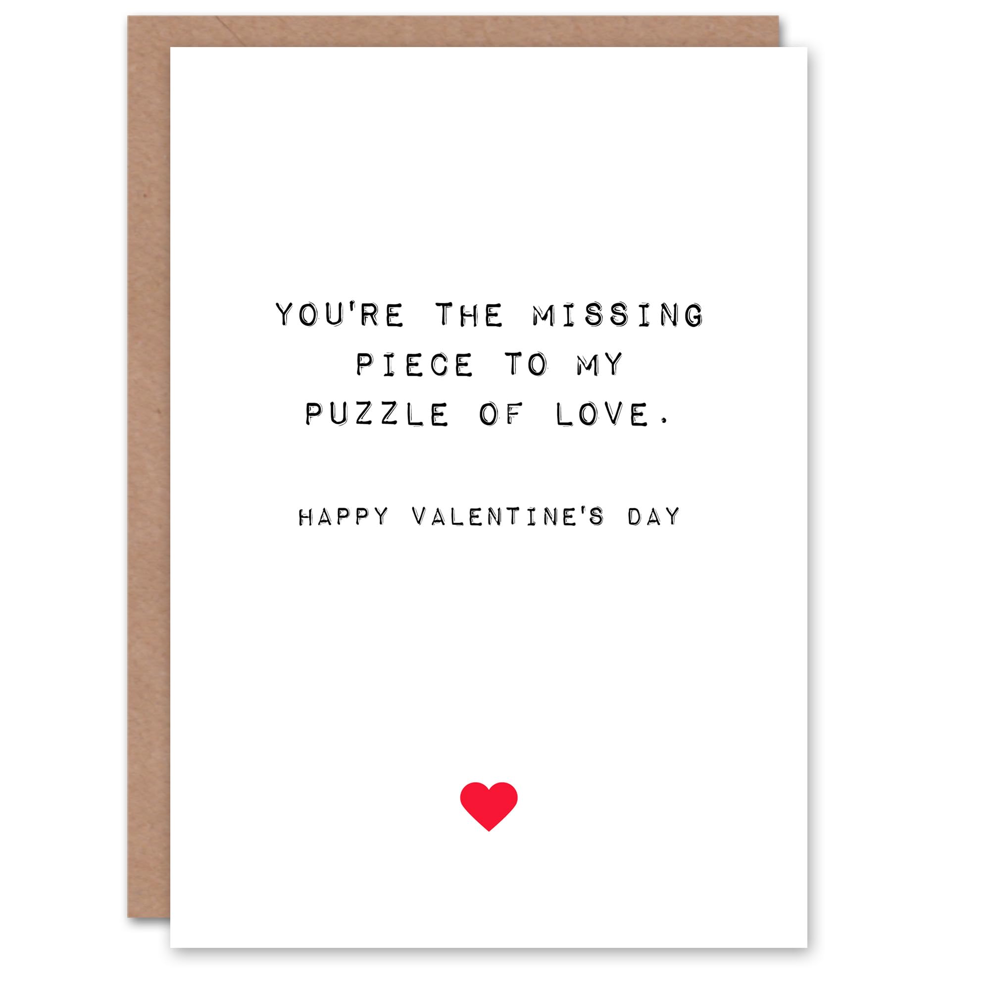 Artery8 Valentines Day Greeting Card Missing Piece Puzzle Love For Him or Her
