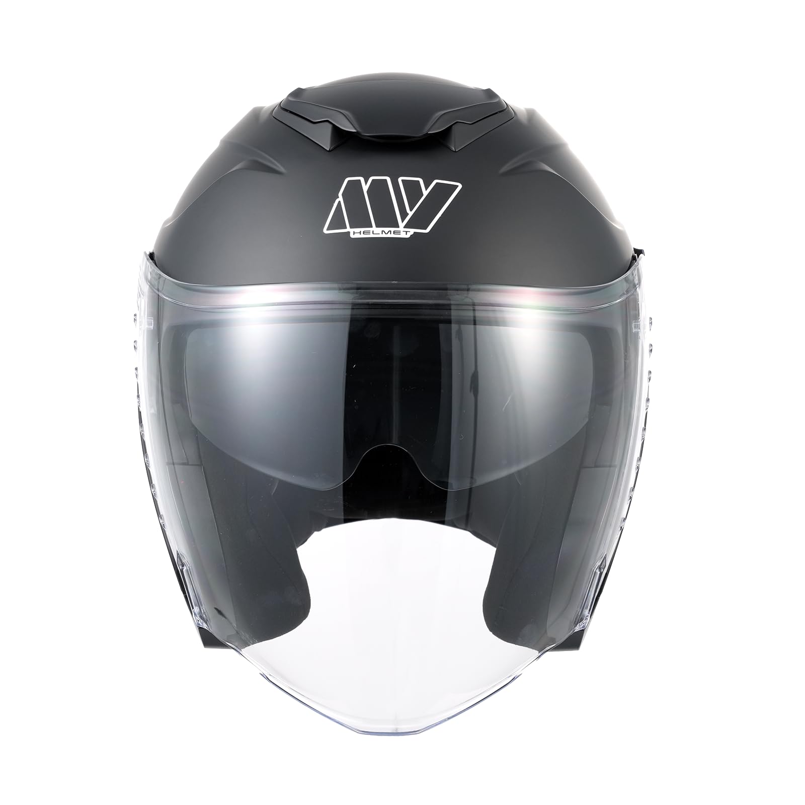 MY Casque Moto Jet Scooter 835, Homologué ECE 22.06 avec Double Visière pour Hommes et Femmes