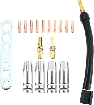 Flexible Mig Welding Neck, 360 Flexible Mig Extension, 035Inch 0.9mm M6 Nozzle Holder Diffuser, Guard, Torch Neck for MB15 15AK Flexible Mig Gun Extension