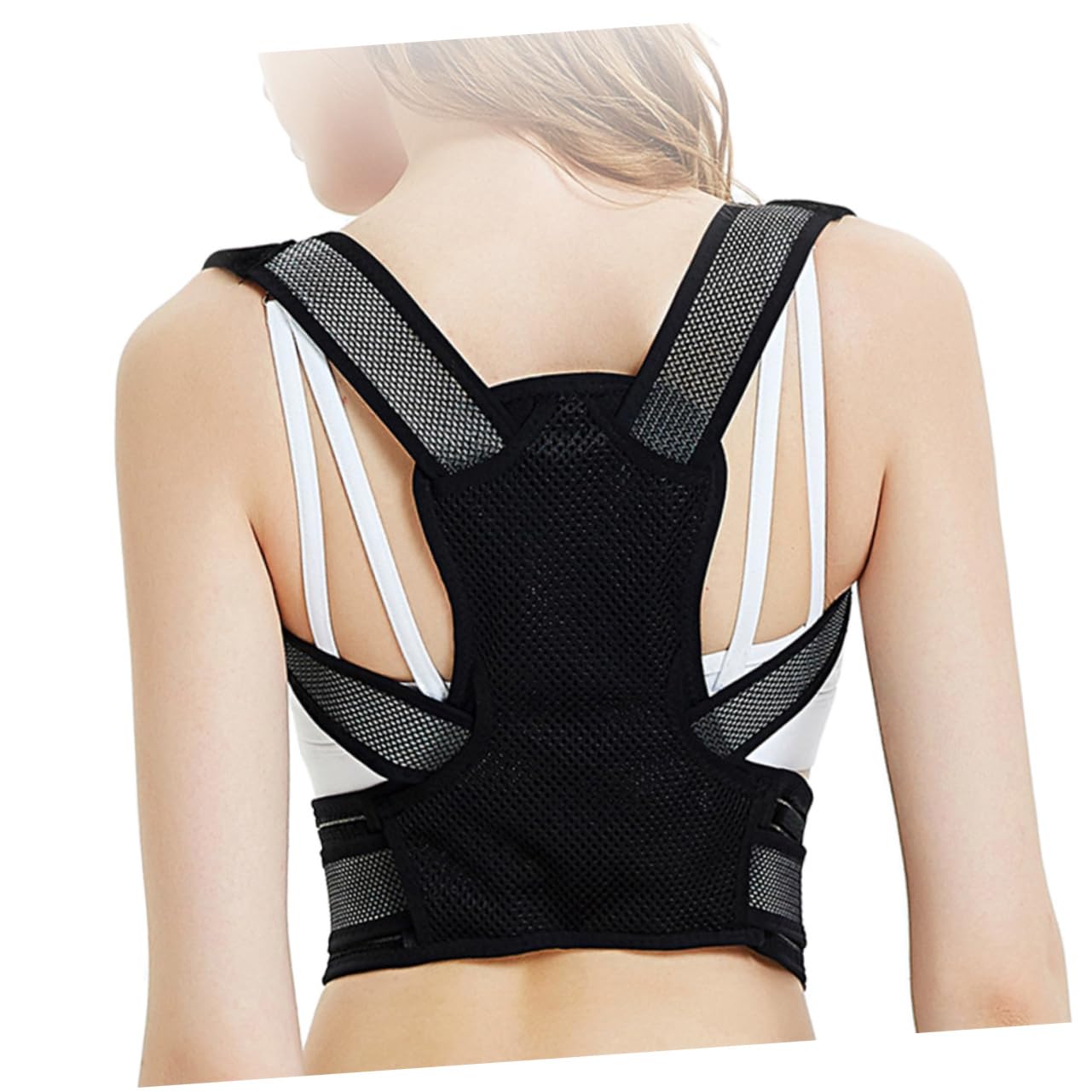 NOLITOY Adjustable Belt for Men Support Brace for Men Hunchback Posture Trainer for Upper Body Upright Black m