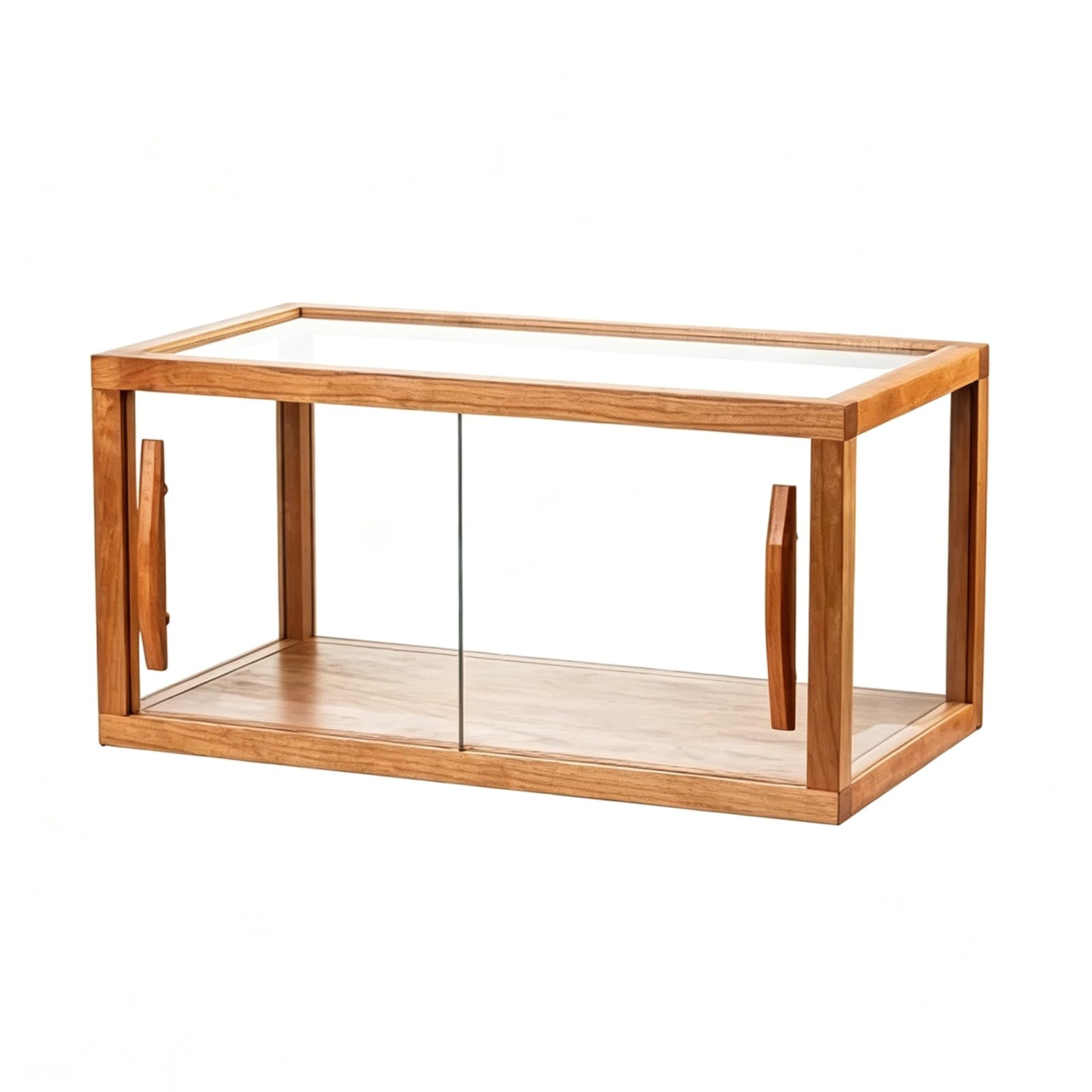 Vitrina de Panadería, Vitrina de Pastelería con Encimera de Puerta Corrediza de Vidrio de 5 Lados, Vitrina de Madera para Postres Magdalenas Galletas Y Donas para Panadería Cafeter cherry wood single