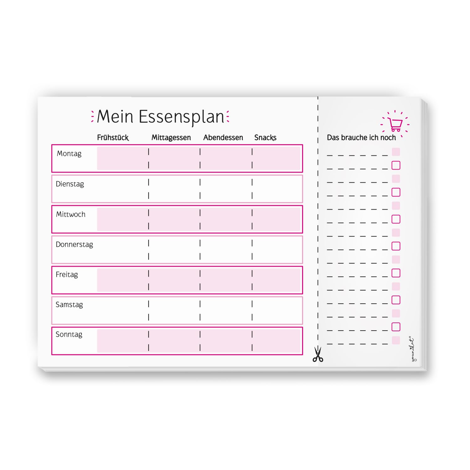 Bloc-Notes Organisateur Repas Semaine - Planning Menu A5 50 Feuilles - Liste Courses Intégrée - Pour Régime Ou Famille