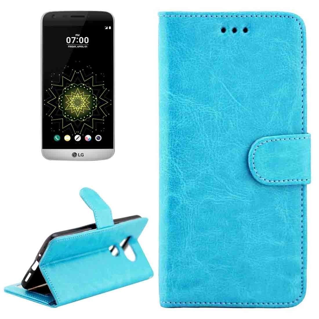 Unhinged Horse Texture Horizontal Alternate Magnetic Snap Leather Case With Adjustable Holder & Card Slots & Photo Frame & Wallet For LG G5 / H850 / H830 Cell Phone Case YUCPING (Color : Blue)