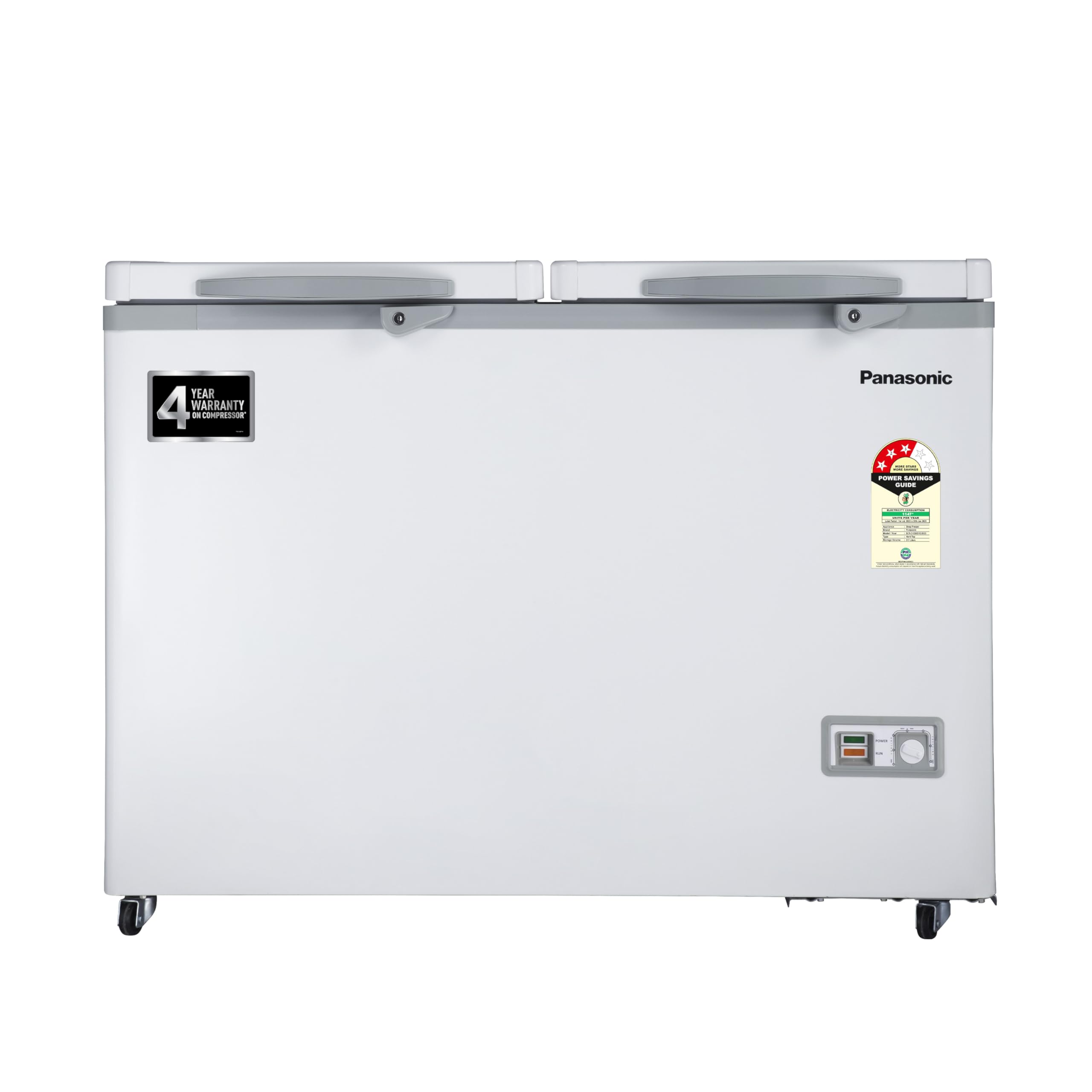 Panasonic 317L HT Double Door Deep Freezer (SCR-CH330D1D,White,Convertible)