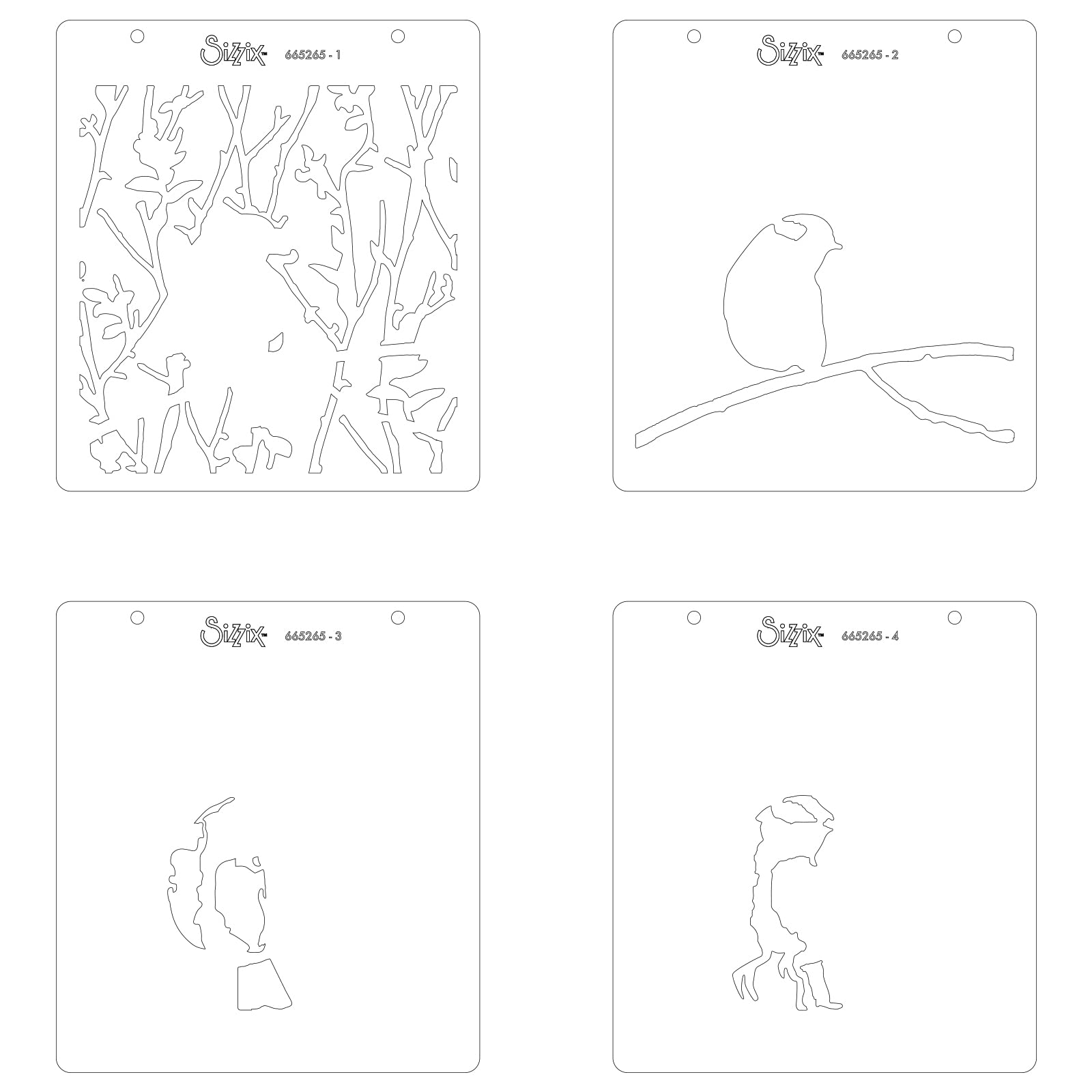 Sizzix Layered Stencils 4PK Bird & Branches by Olivia Rose, One Size - Image 2