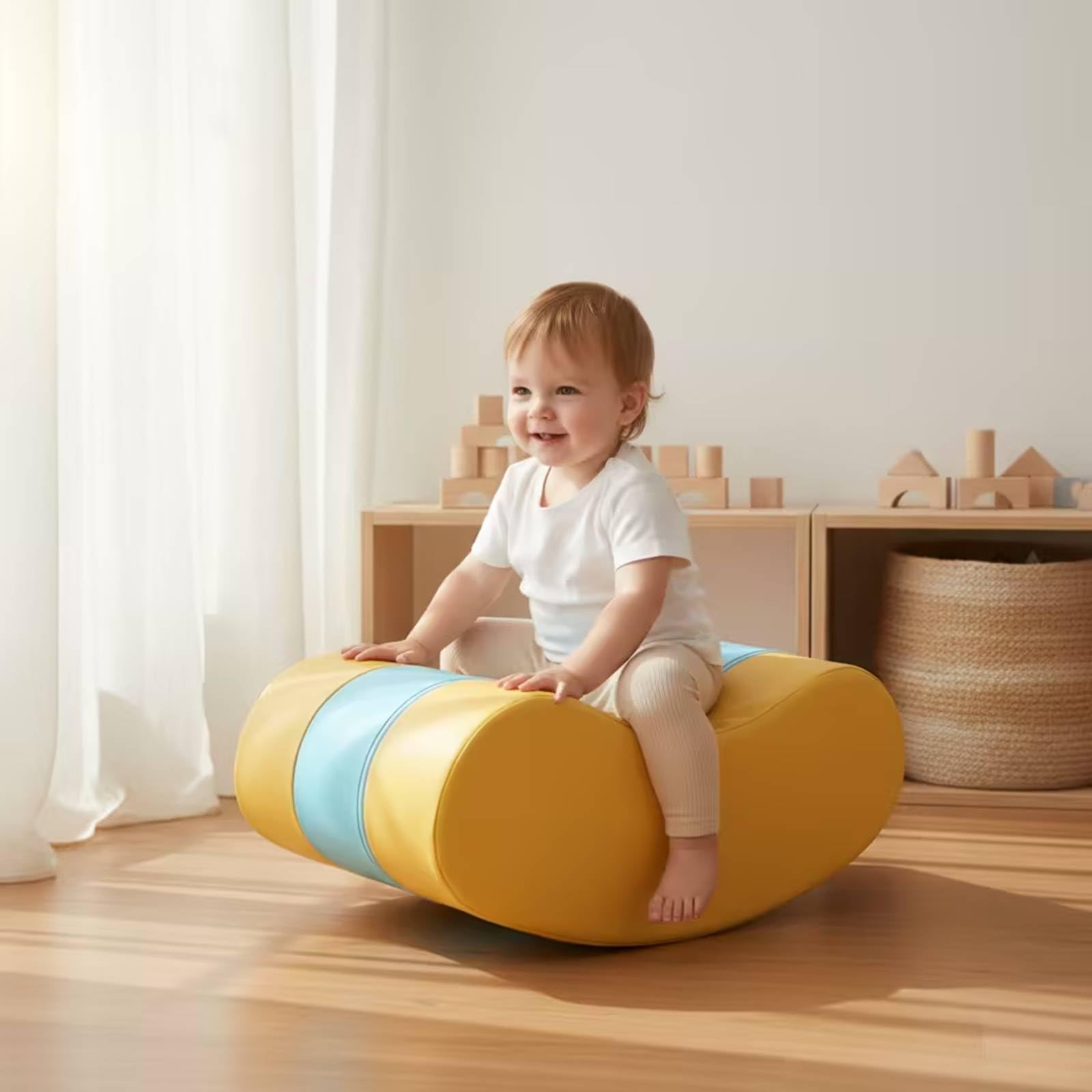 Barca a Dondolo da Interno Dondolo Morbido Resistente Giocattolo per Bambini, Neonati,