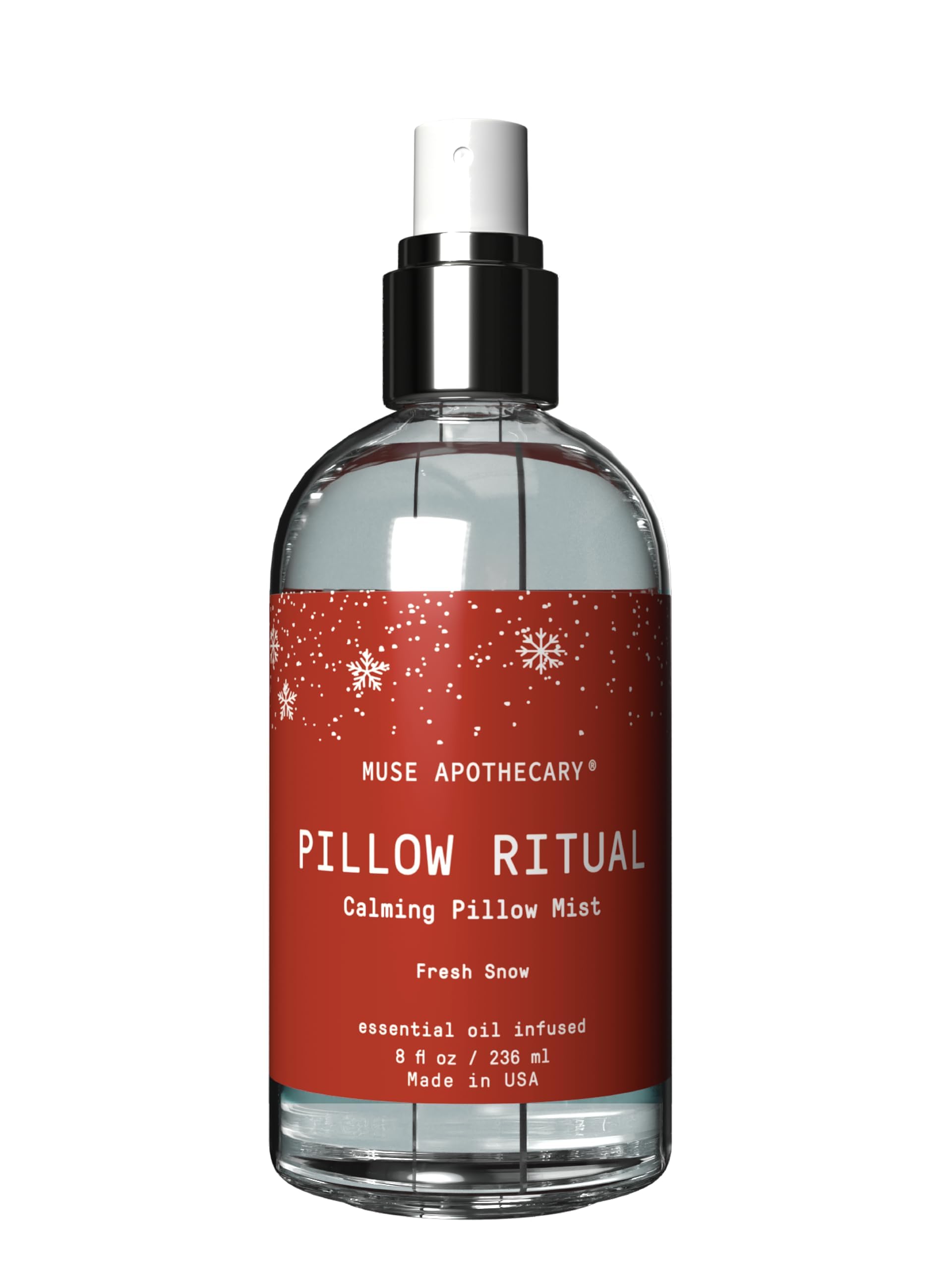 Muse ApothecaryPillow Ritual - Aromatic, Calming and Relaxing Pillow Mist, Linen and Fabric Spray - Infused with Natural Aromatherapy Essential Oils - 8 oz, Fresh Snow