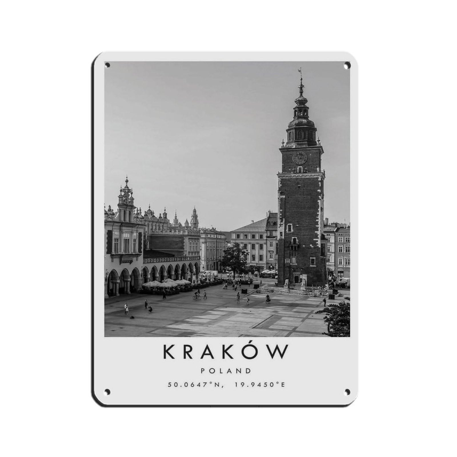 Krakow Travel, Krakow Poster Tin Sign Vintage Metal Pub Club Cafe Bar Home Wall Art Decoration Poster Retro 12x16inch(30x40cm)
