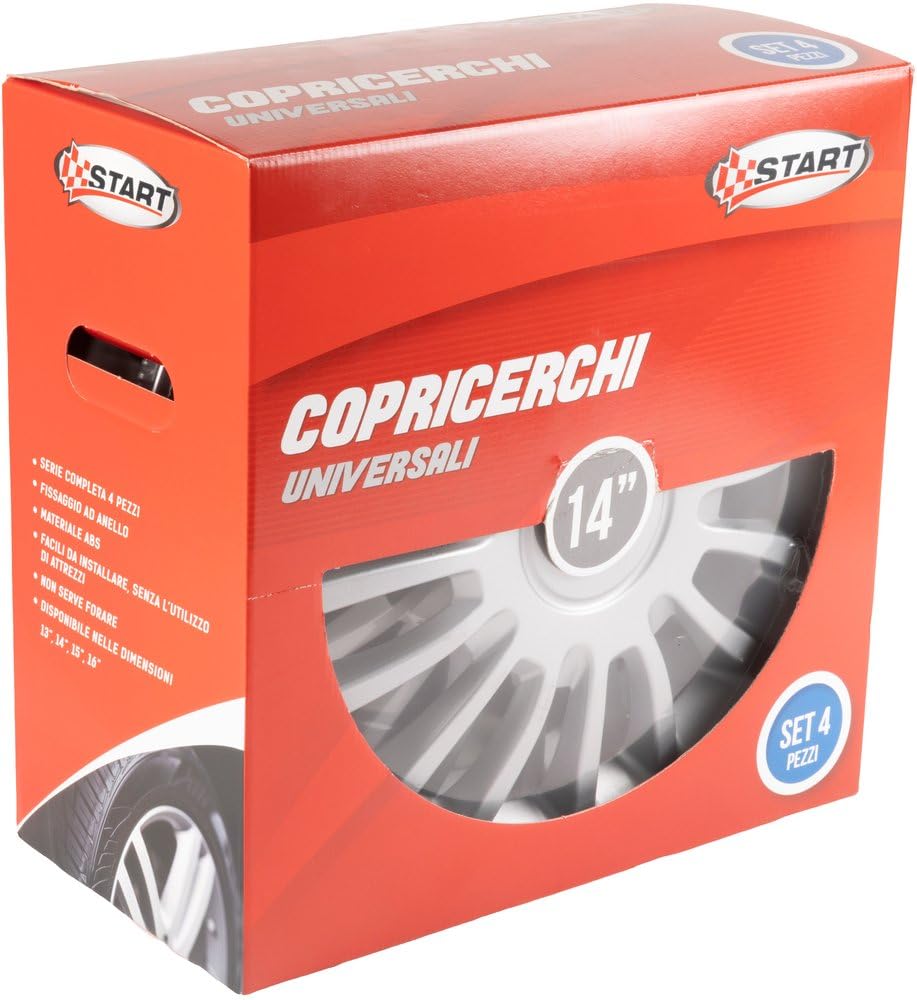 Start Set copricerchi auto grigi monza 14'' 4 pezzi in ABS