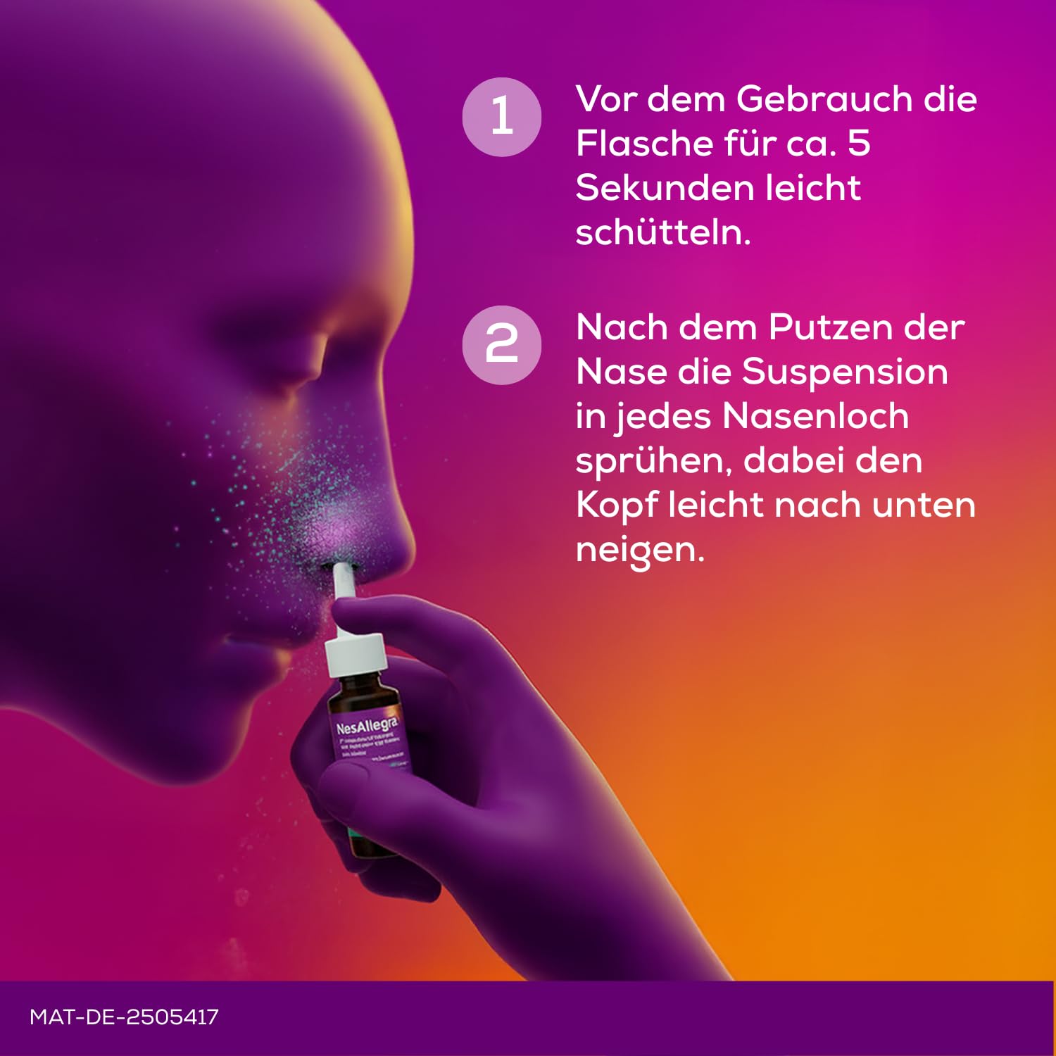 NasAllegra® Heuschnupfenspray | Antiallergikum | Erste rezeptfreie 2-in-1 Wirkstoffkombination aus Antihistaminikum + Glukokortikoid | Schnelle Wirkung in 5 Minuten*