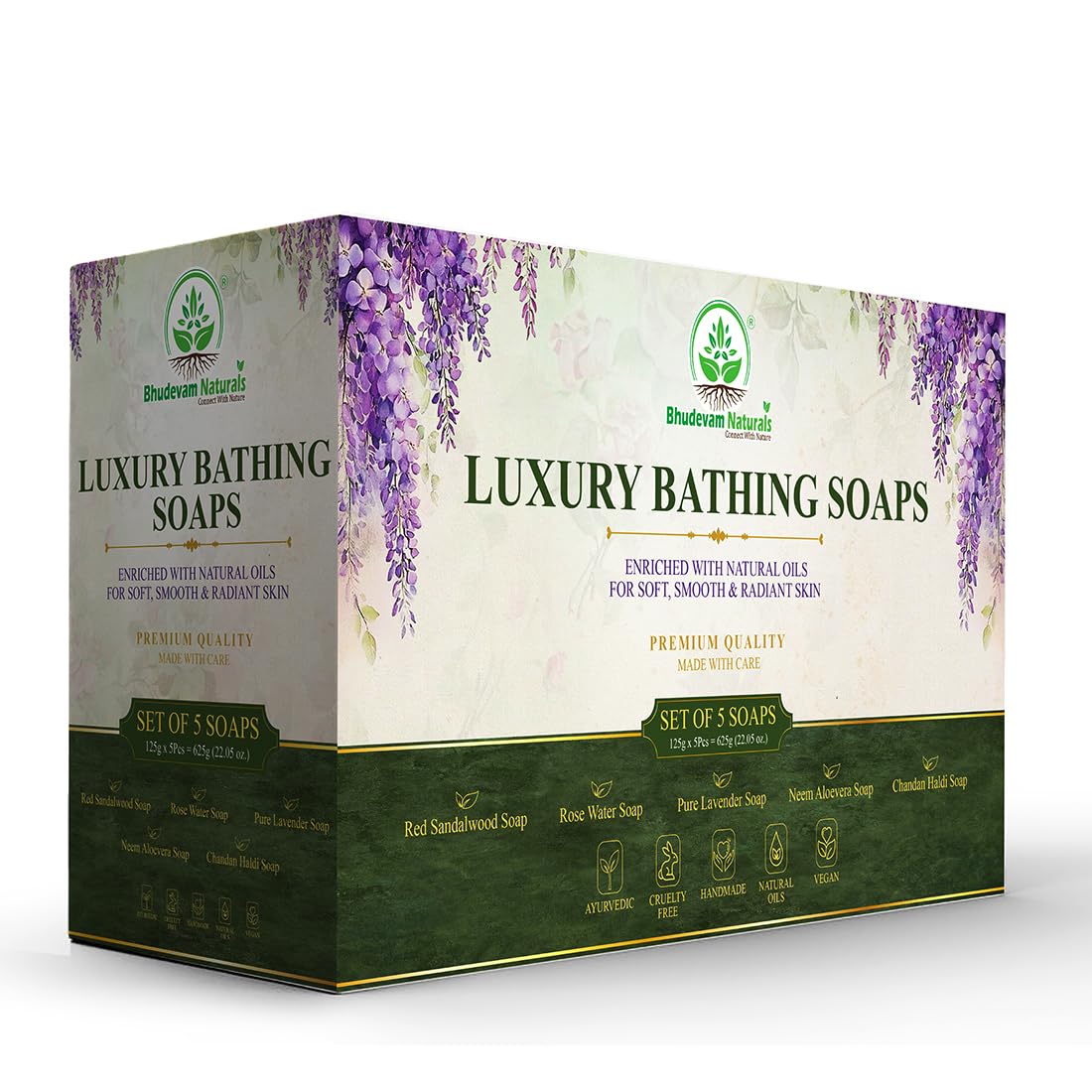 Khadi Handmade Bathing Gift Soap Kit for Men & Women| Premium Herbal Bathing Bars with Natural Ingredients | Gentle Daily Cleansing, Deep Nourishment & Long-Lasting Freshness | Suitable for Men & Women- Pack of 8 | Suitable For All Skin Types- Pack Of 5 (5*125GM)-image-34