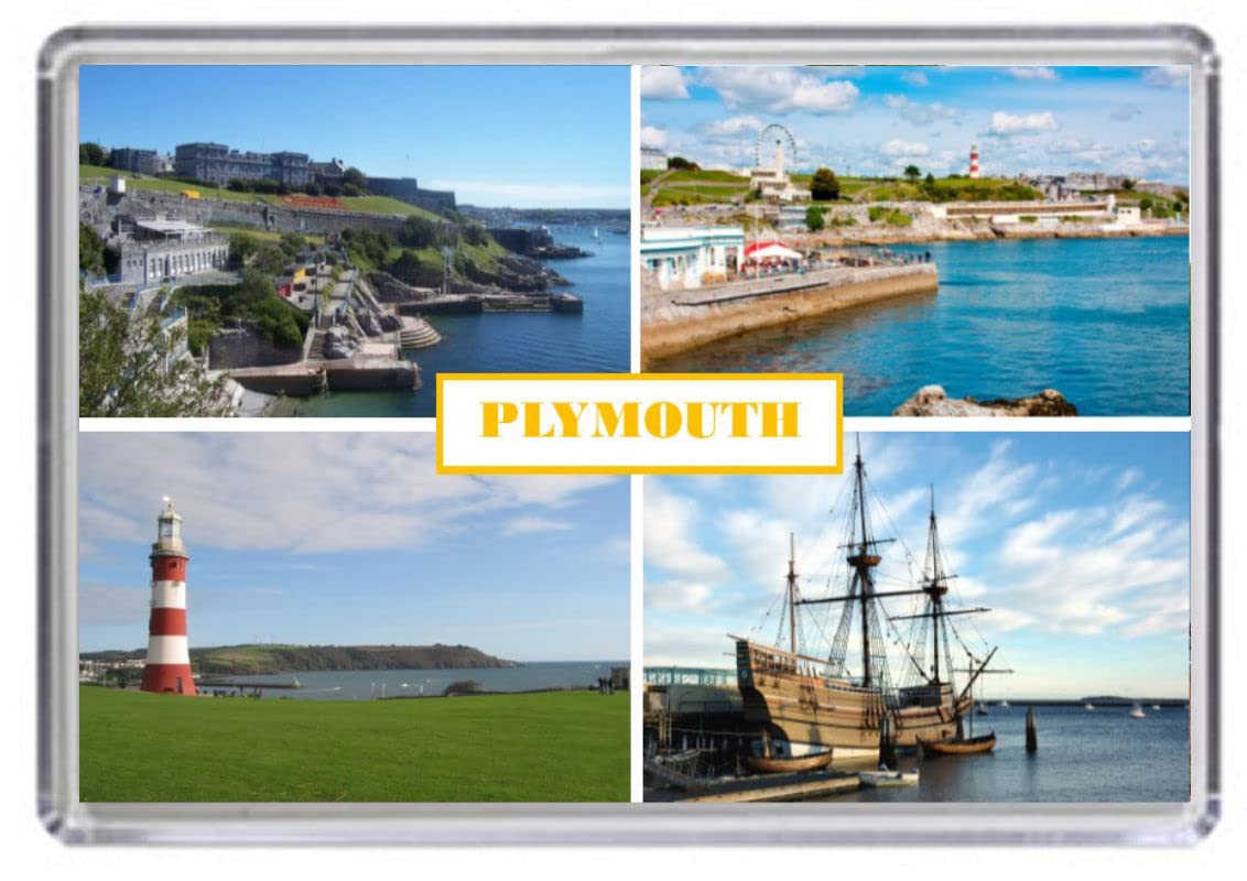 Plymouth England United Kingdom Souvenir Acrylic Fridge Magnet (Standard: 70x45mm)