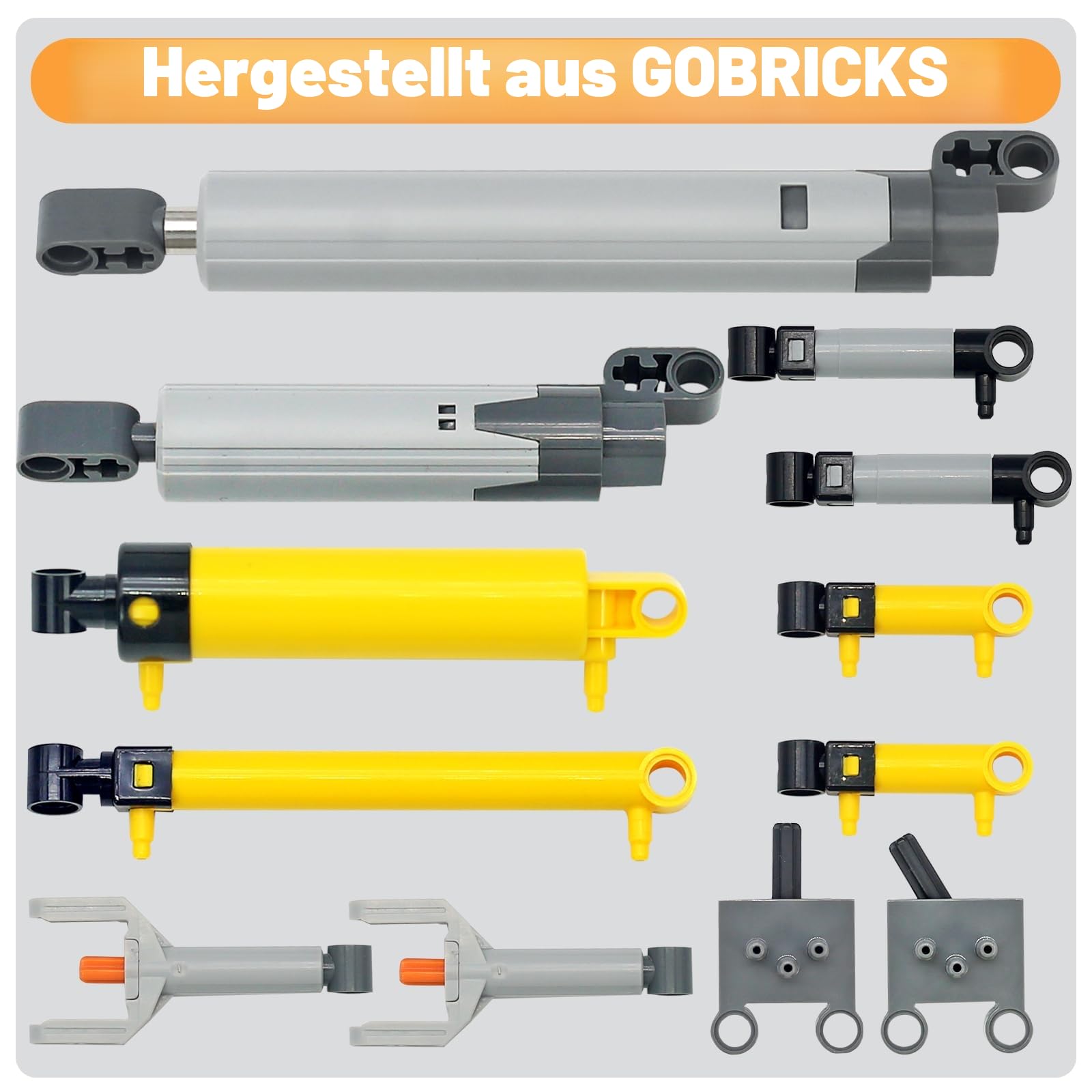 33pcs Pneumatik Kits, Kompatibel mit Technic Pump, Pneumatikzylindern | MOC Luftpumpen Kolbendruck Stangen, Schubstange, Manometer, T-Verbindungen Alloy Joint, für Bauspielzeugset Zubehör