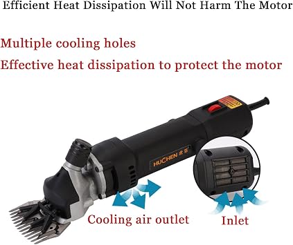 690W Goat Clipper, Electric Sheep Goat Wool Shearing Machine, High Efficiency and Labor Saving Wool Shears Clippers, 6 Gears Speed, for Sheep Alpacas Llamas,Black-220V (Red 110V)