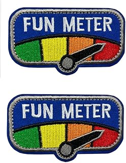2 PCS Fun Meter Hook and Loop Embroidered Patch Tactical Funny Appliques Clothing Sewing Fabric Patches Emblem Decorative ...