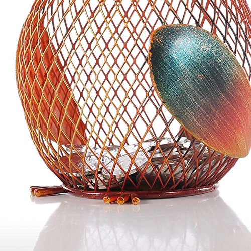 Tooarts Money Bank Rooster Iron Handmade Piggy Coin Bank Practical Craft Home Decoration #TOP7