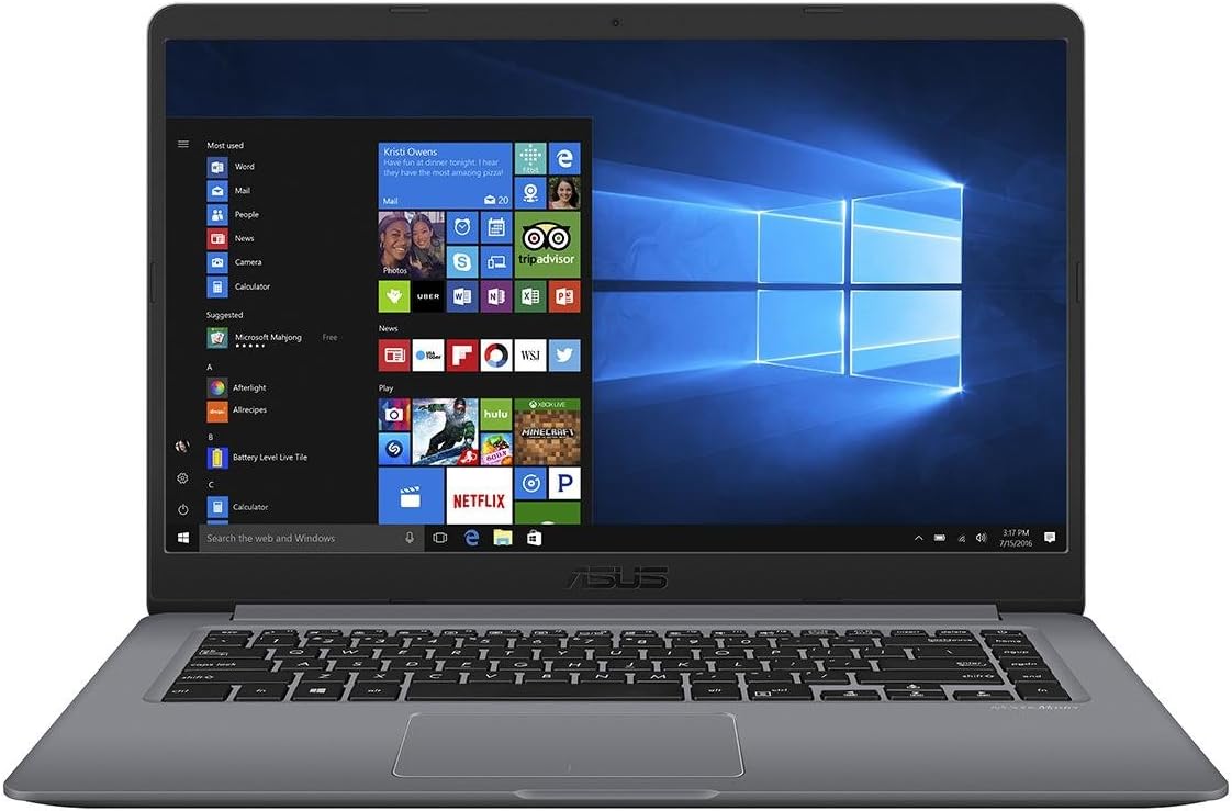 ASUS VivoBook F510UA Thin and Lightweight 15.6” FHD WideView NanoEdge Laptop, Intel Core i5-7200U 2.5GHz, 8GB DDR4 RAM, 1TB HDD, USB Type-C, Fingerprint Reader, Windows 10 – F510UA-AH50