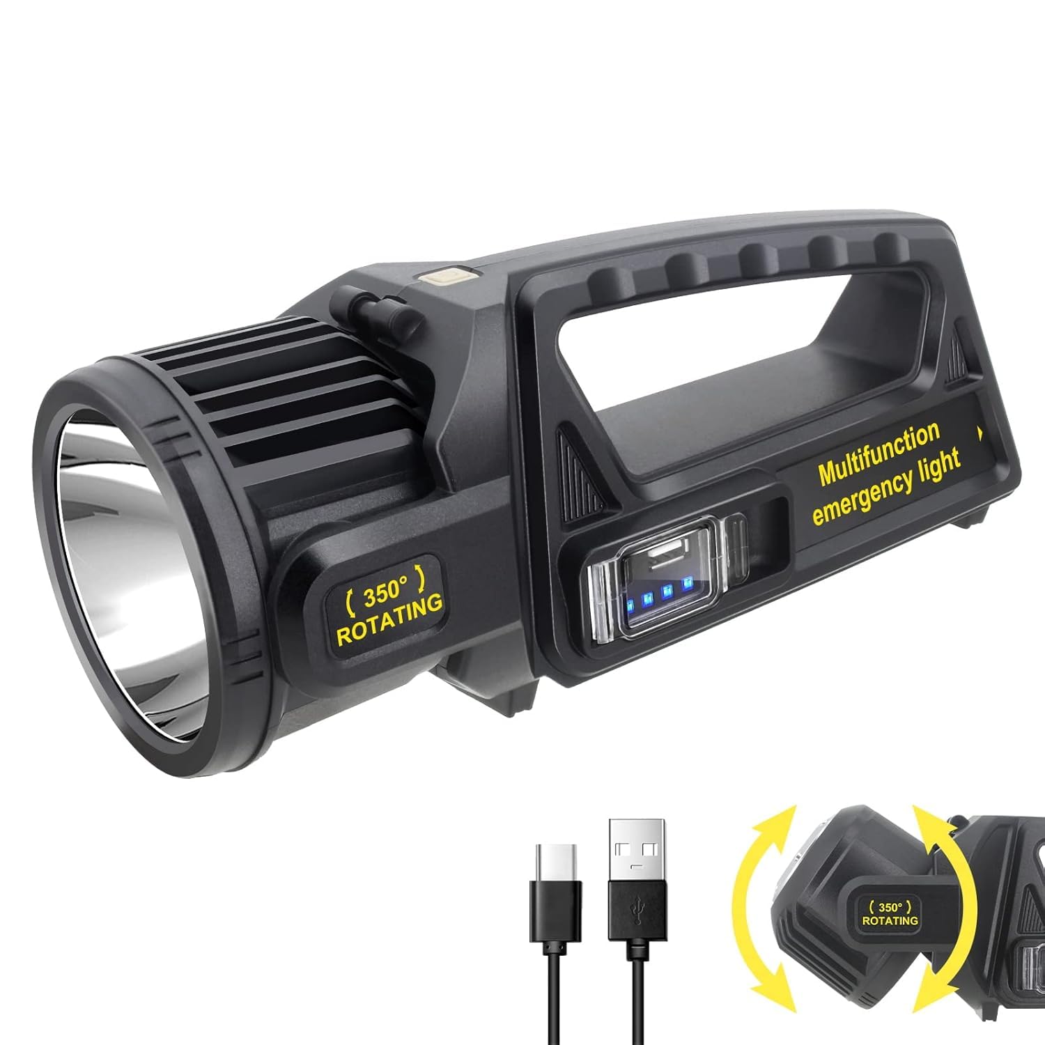 Abhsant Rotatable Most PowerfulRechargeable Power BankEmergency Hand Lamp LED Rechargeable Solar Searchlight Flashlight Solar Charging Portable Powerful LED Flashlight (AB-05) (B0DFPRLW9H) Amazon Price History, Amazon Price Tracker