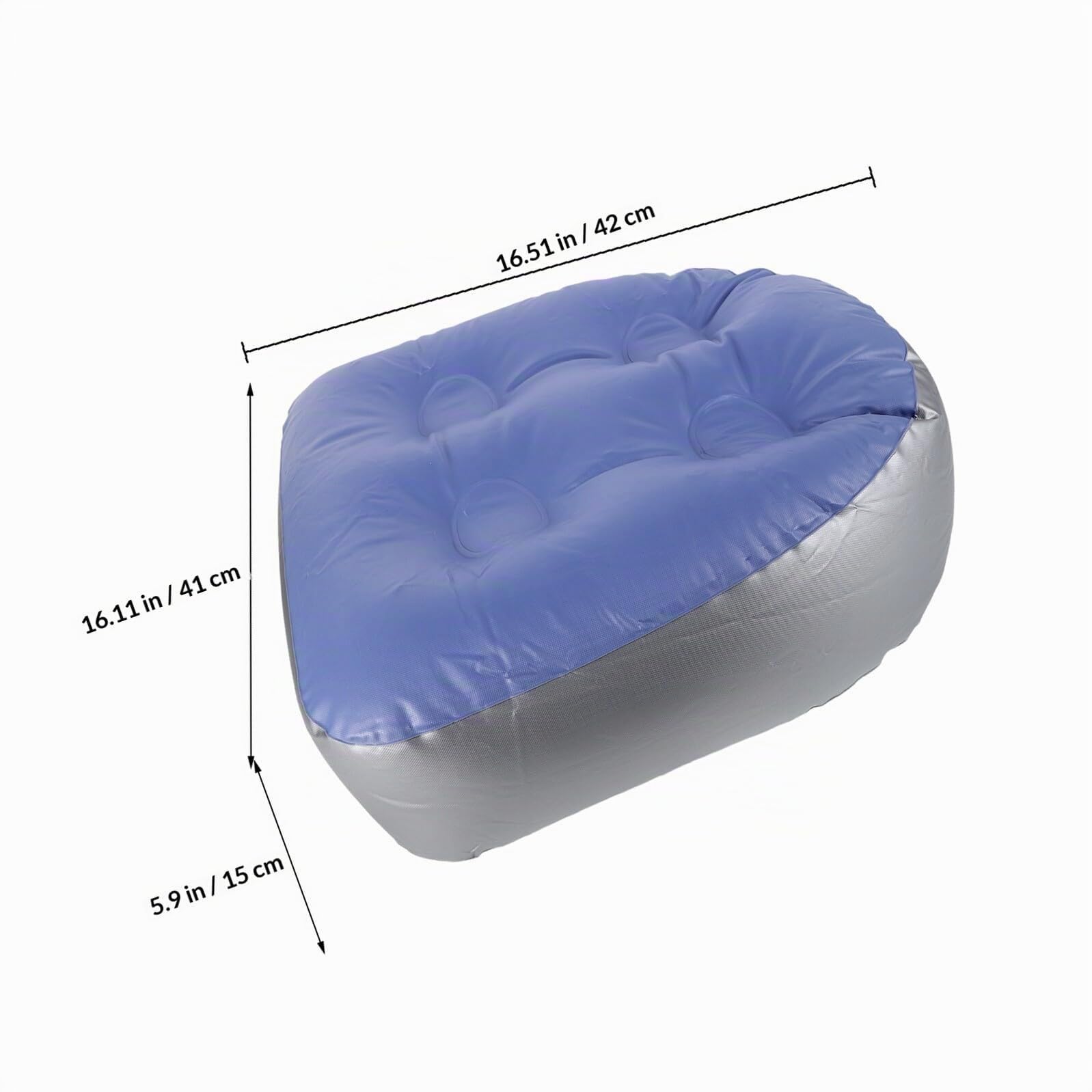 SHINEOFI Lot de 2 Coussins de Siège Gonflables Épais Bleus avec Ventouses, Rehausseurs de Bain Réglables pour Spa et Sauna, Accessoires de Bain pour Détente et Confort Adulte